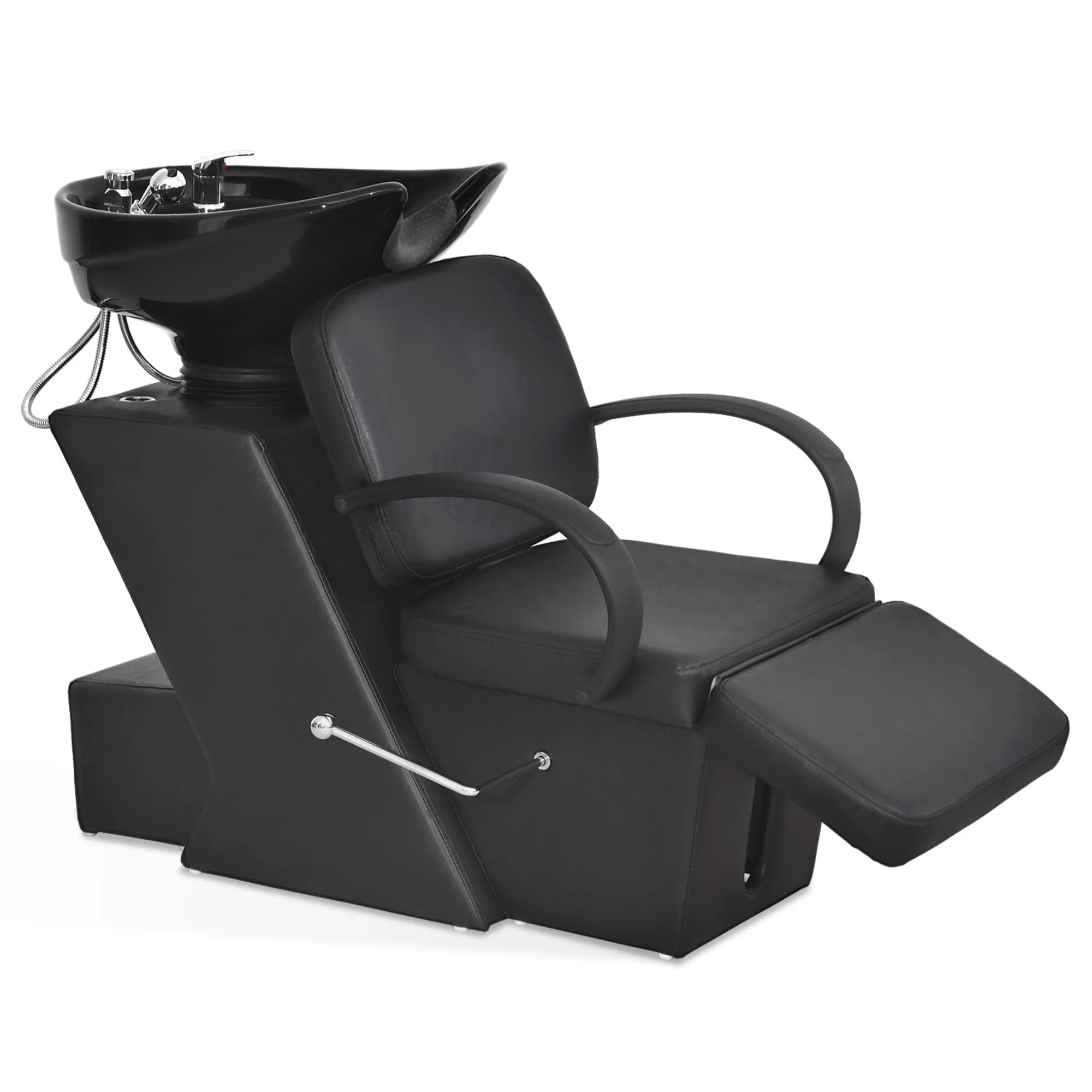 BarberPub Ceramic Bowl Shampoo Chair, Adjustable Backwash Sink, Hair Stylist Barber Chairs for Salon Beauty Spa Tattoo Unit Station 9051