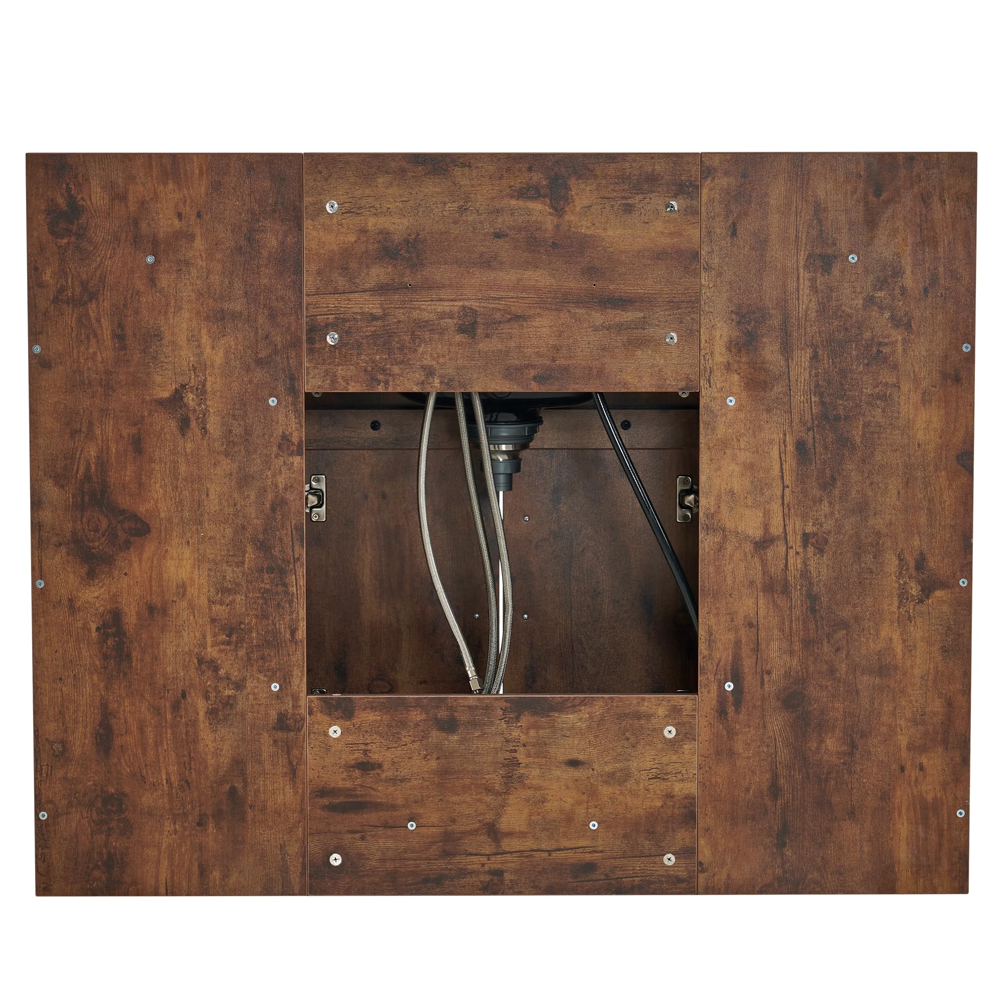 BarberPub Multi-Functional Shampoo Backwash Sink Station, Beauty Salon Cabinet with Faucet Sprayer, Barber Shop Storage Equipment 45.3" x 14.1'' x 36.4" 7139 (Rust Brown) - Image 8