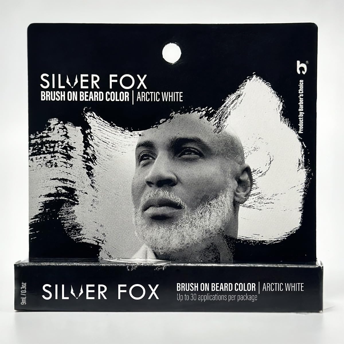 Barbers Choice Silver Line, Facial Hair Brush on Temporary Color for Silver Fox Men- Instantly Brighten White Beards, Mustache & Sideburns, Less Yellow, Easy Application, Arctic White - Image 7