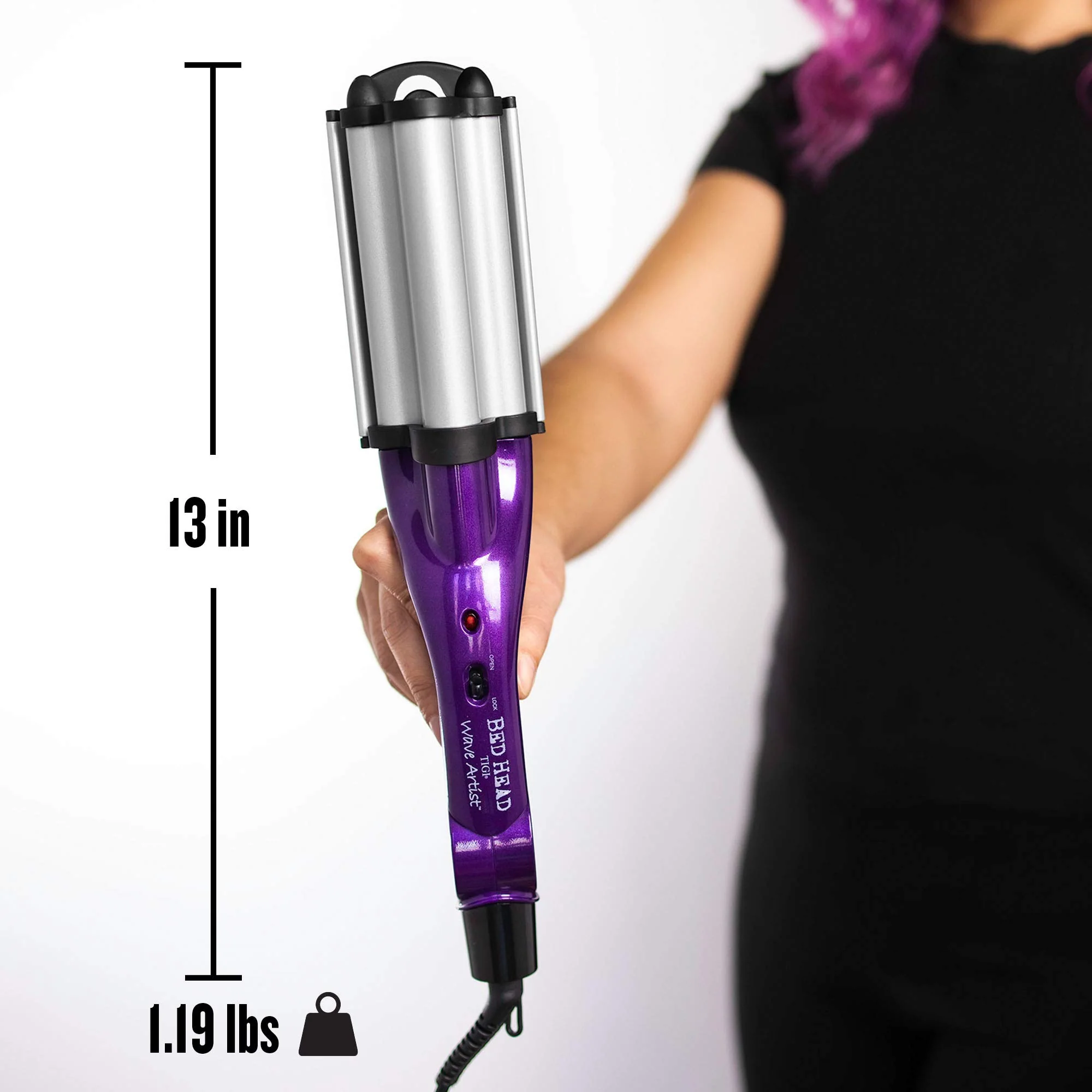 Bed Head Wave Artist Deep Waver | Combat Frizz, Get Long Lasting Results, & Add Massive Shine for Beachy Waves | With Tourmaline Ceramic Technology (Purple) - Image 7