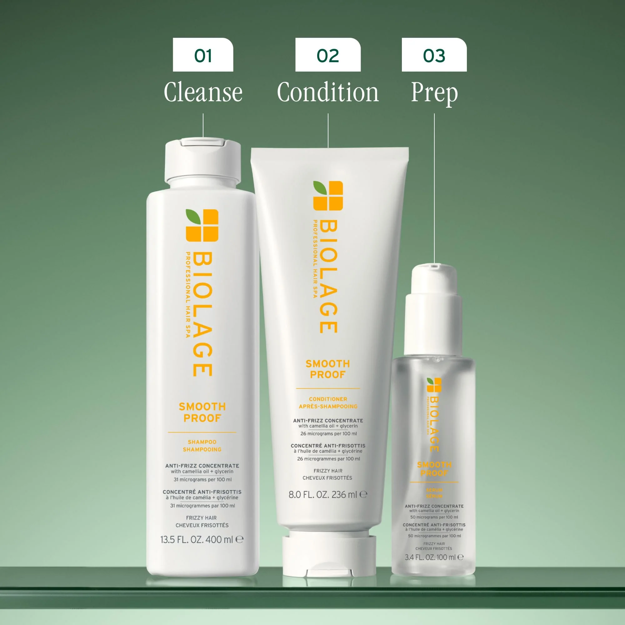 Biolage Smooth Proof Serum - Hydrates & Heals Brittle Strands, Frizz Control Hair Serum, For Frizzy Hair, Strengthens and Adds Shine, With micro-dosed Camellia Oil & Glycerin - Image 6