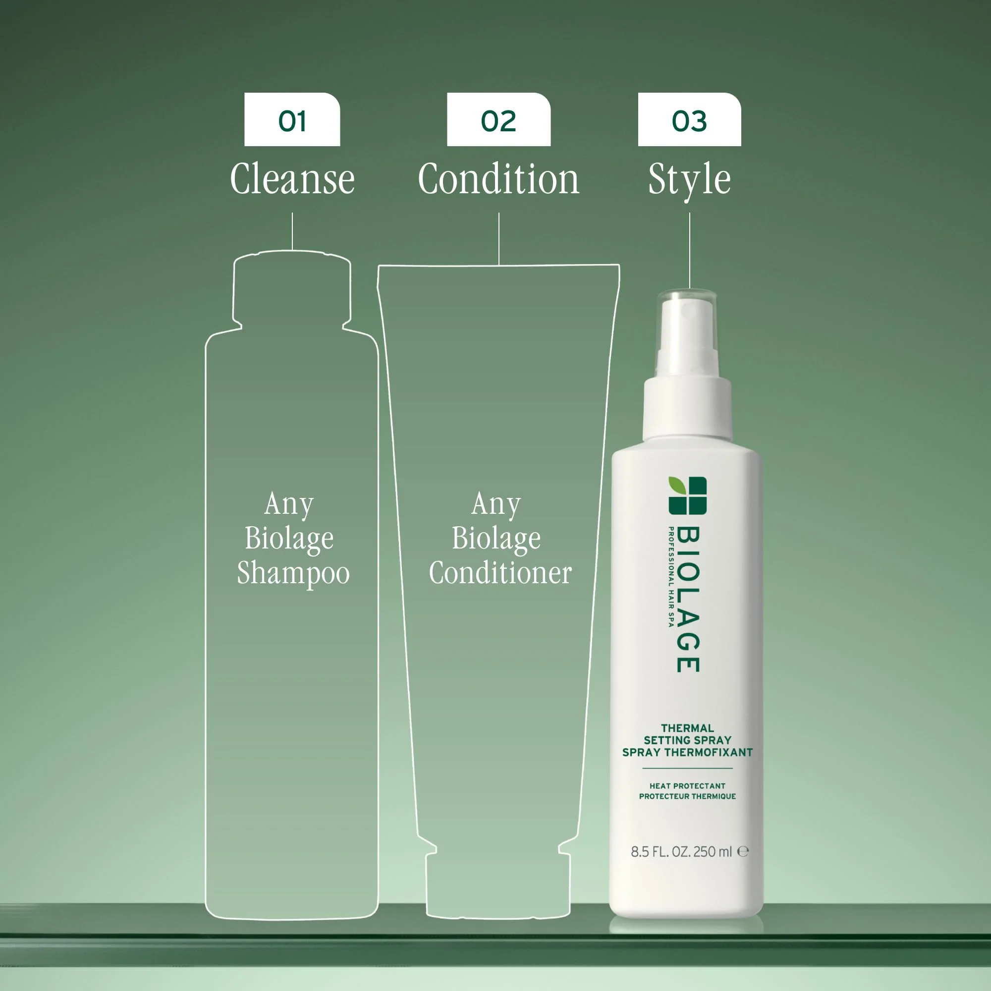 Biolage Thermal Setting Spray - Strengthens Hair, Guards Against Heat Styling, Hair Spray, Vegan, Paraben-Free, 8.5 Fl Oz - Image 5