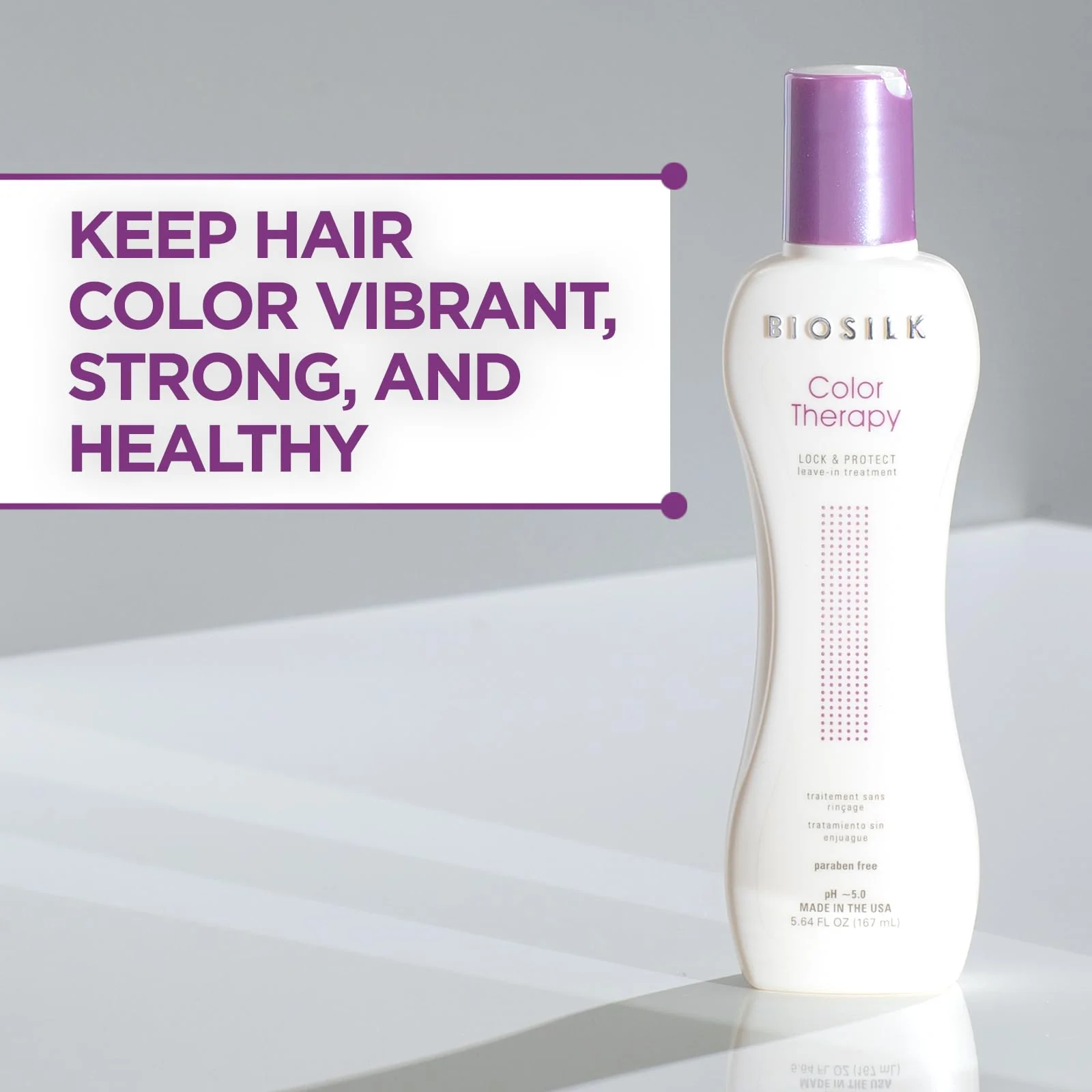 BioSilk Color Therapy Lock & Protect, Prevents Color Loss & Strengthens Hair, Keeps Color Vibrant & Rich, Sulfate, Paraben & Cruelty-Free, 5.64 Oz - Image 3