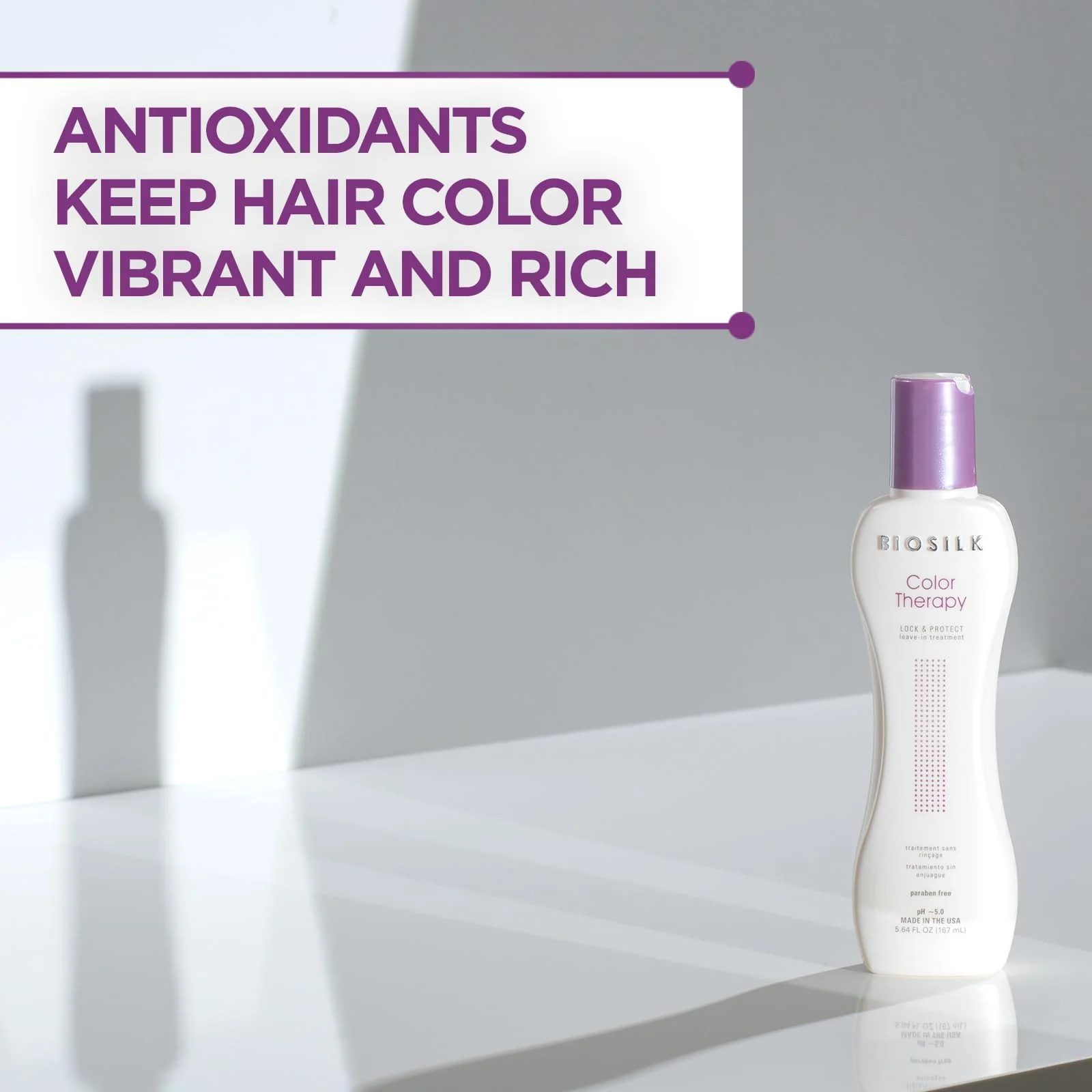 BioSilk Color Therapy Lock & Protect, Prevents Color Loss & Strengthens Hair, Keeps Color Vibrant & Rich, Sulfate, Paraben & Cruelty-Free, 5.64 Oz - Image 5