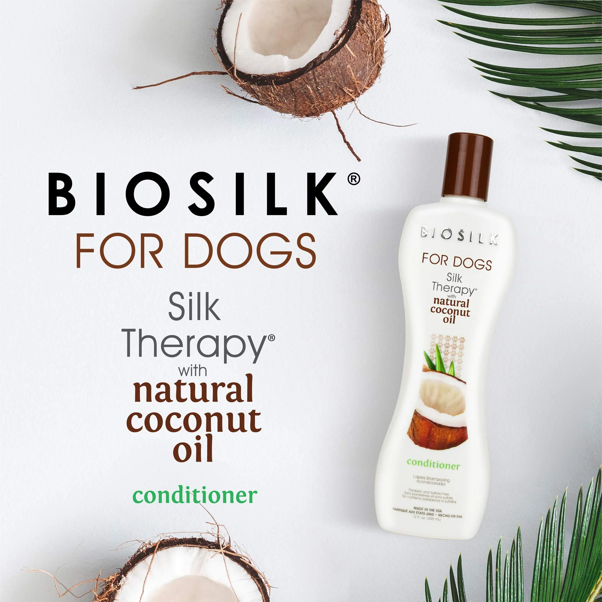 BioSilk for Dogs Silk Therapy Conditioner with Natural Coconut Oil | Pet Conditioner - 6 Pack - Image 2