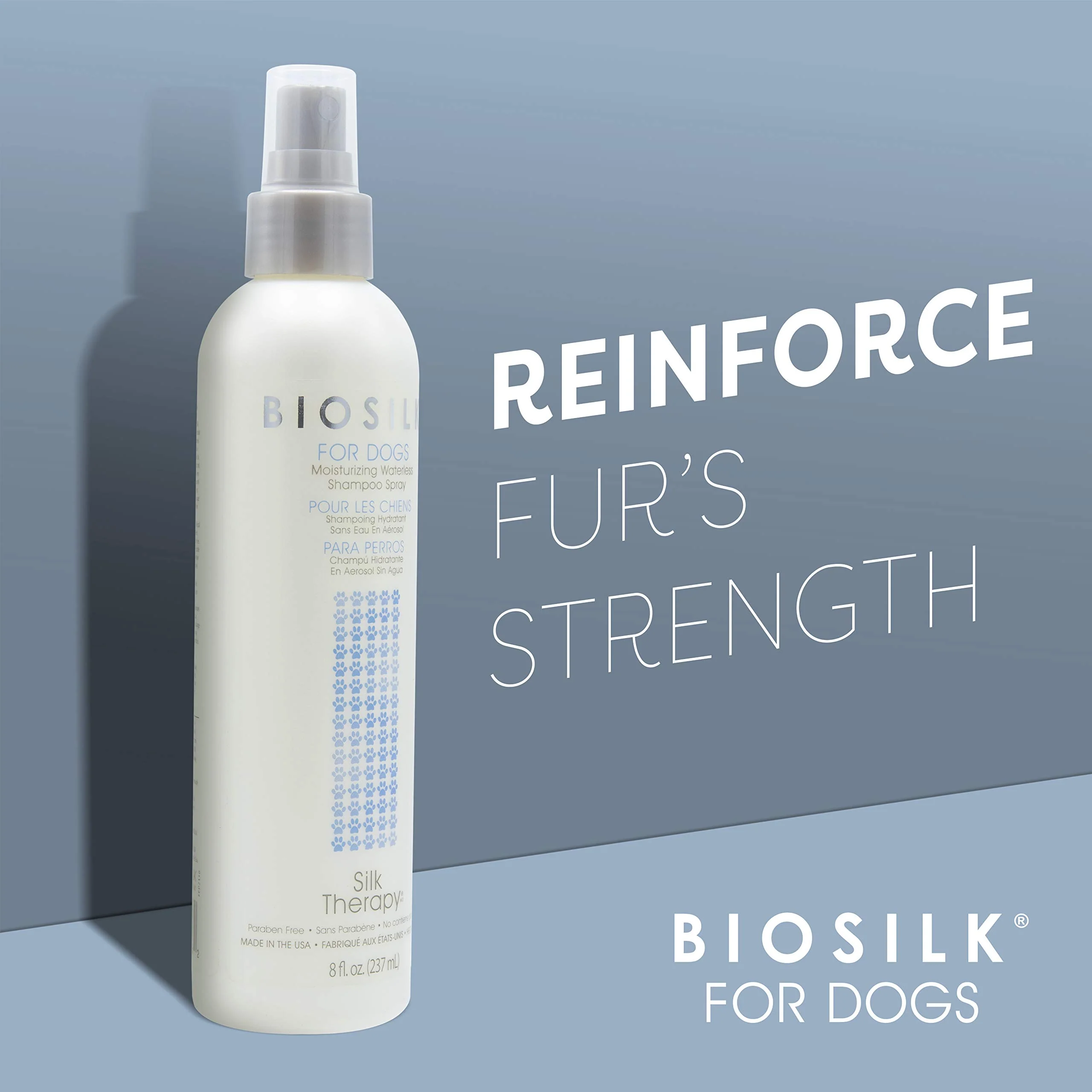BioSilk for Dogs Silk Therapy Deep Moisture Waterless Shampoo Spray, No Rinse Between-Bath Dog Grooming Spray, Sulfate and Paraben Free, pH Balanced, Made in USA, 8 Fl Oz - Image 3