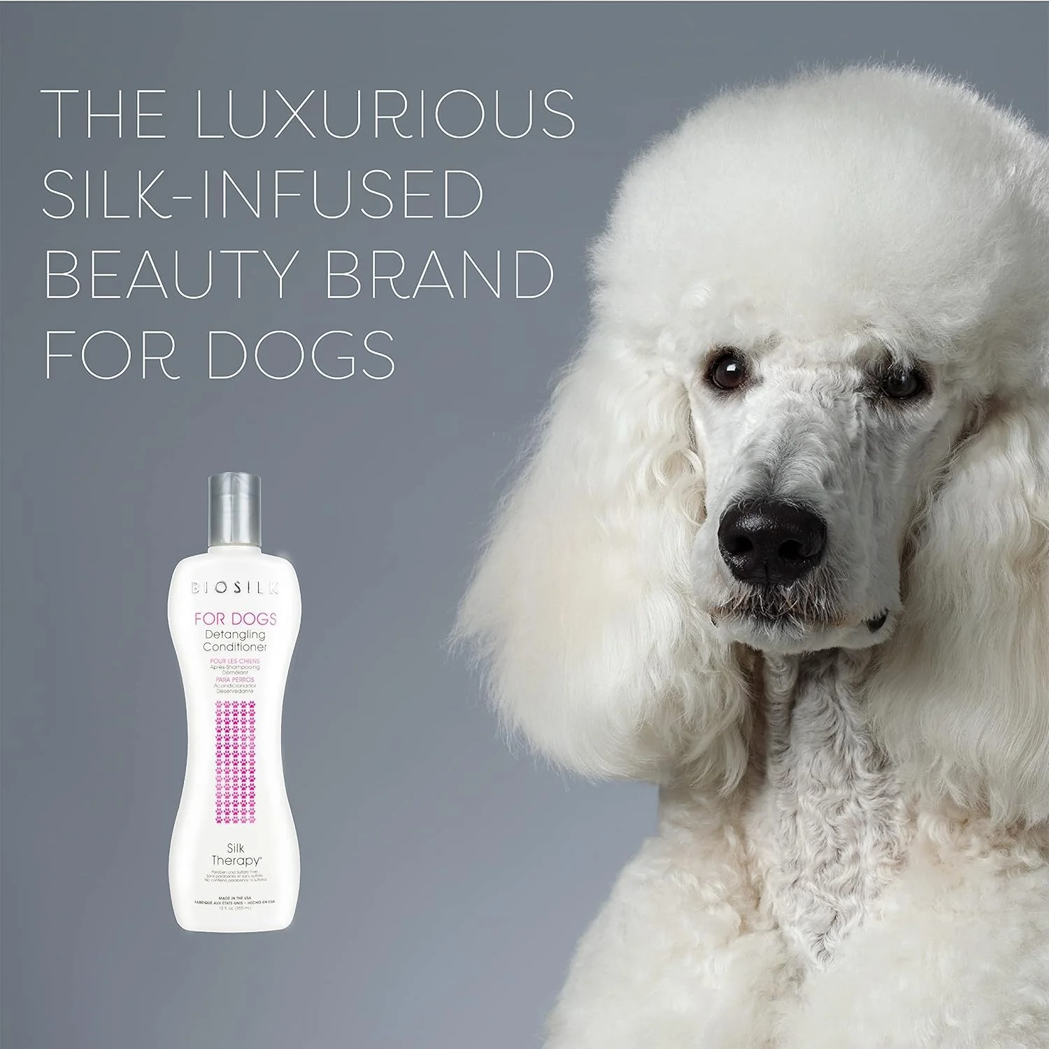BioSilk for Dogs Silk Therapy Dog Detangling Conditioner, Dog Coat Conditioner to Help Smooth Knots and Tangles and Support Soft Manageable Coats During Routine Grooming, 12 Fl Oz - 2 Pack - Image 4