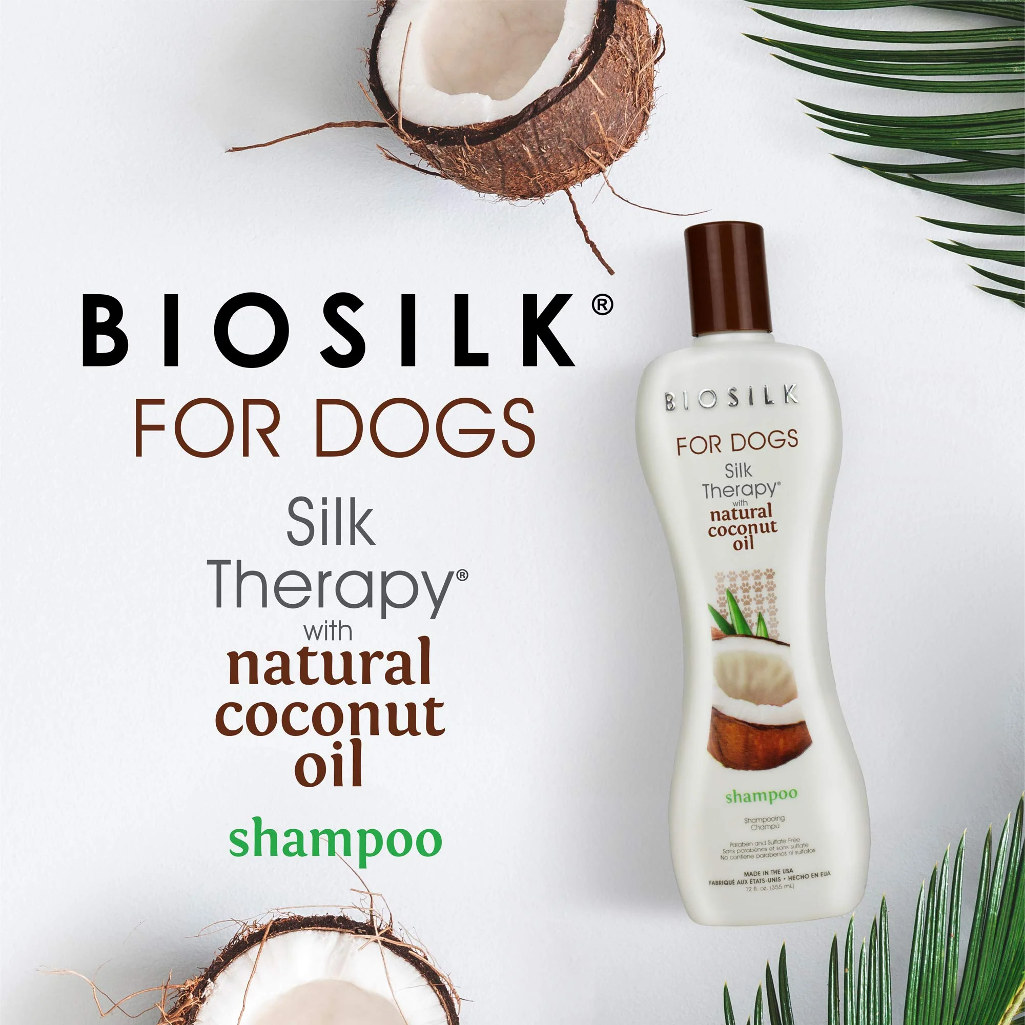 BioSilk for Dogs Silk Therapy Shampoo With Natural Coconut Oil | Sulfate and Paraben Free Natural Dog Shampoo, 12 Fl Oz - 6 Pack | Made in the USA - Image 2