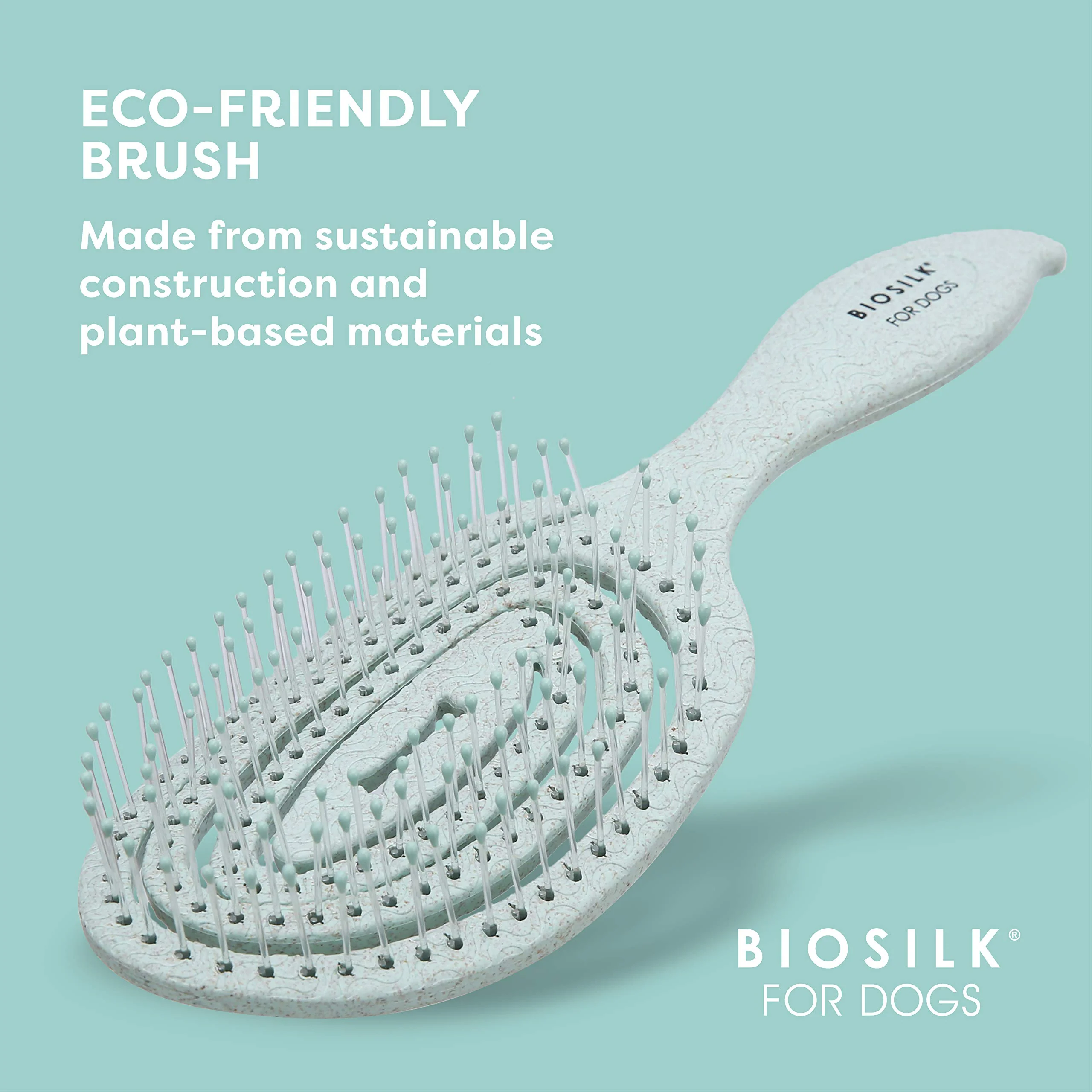 BioSilk for Pets Eco Friendly Detangling Pin Brush for Dogs, Gentle Dog Grooming Brush Designed to Help Remove Knots and Tangles and Support Healthy Coats for All Dogs - Image 4