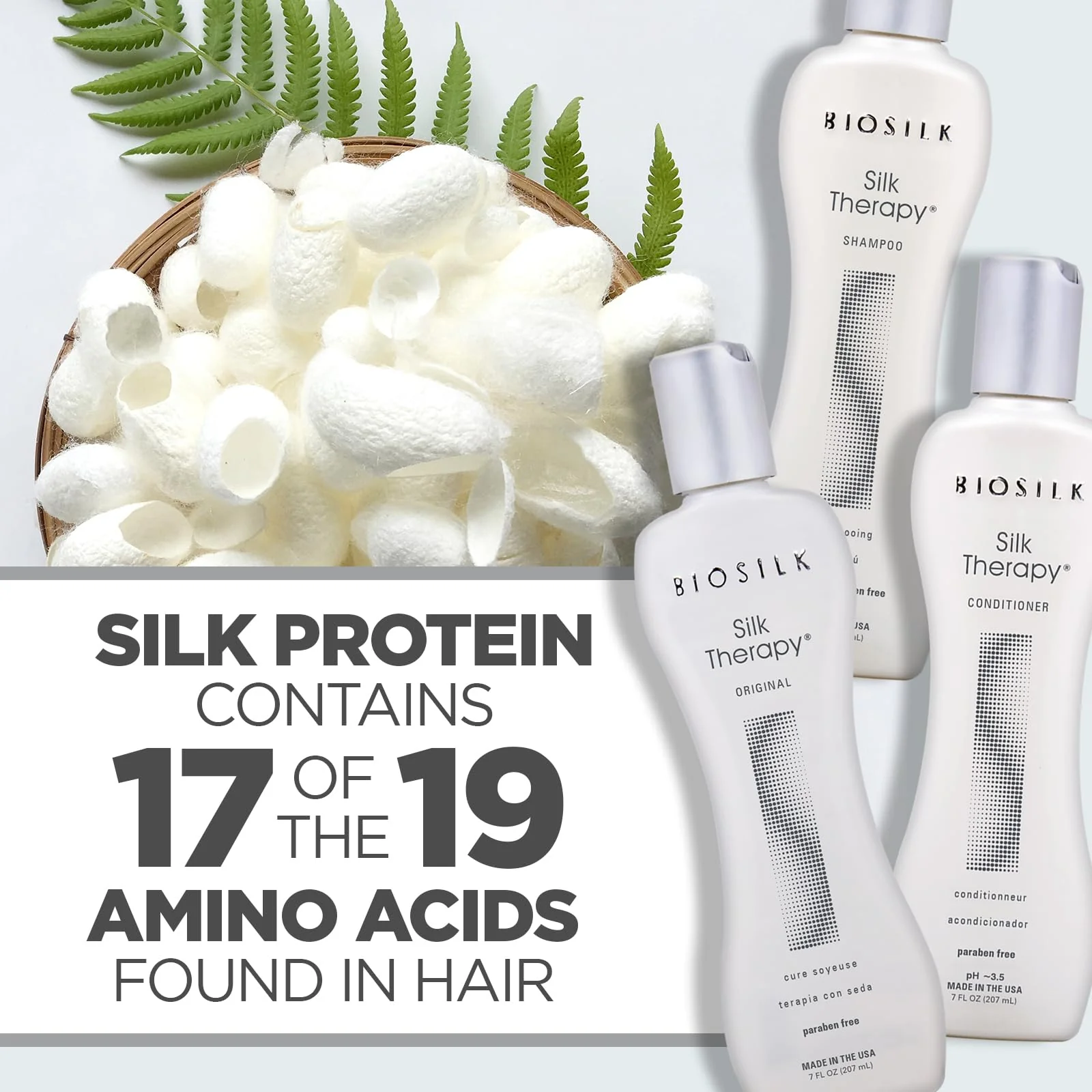 BioSilk Revive Your Locks Kit. Original Silk Therapy 7oz, Silk Therapy Shampoo 7oz, and Silk Therapy Conditioner 7oz (kit Contains 3 Products), 7 fluid_ounces - Image 5