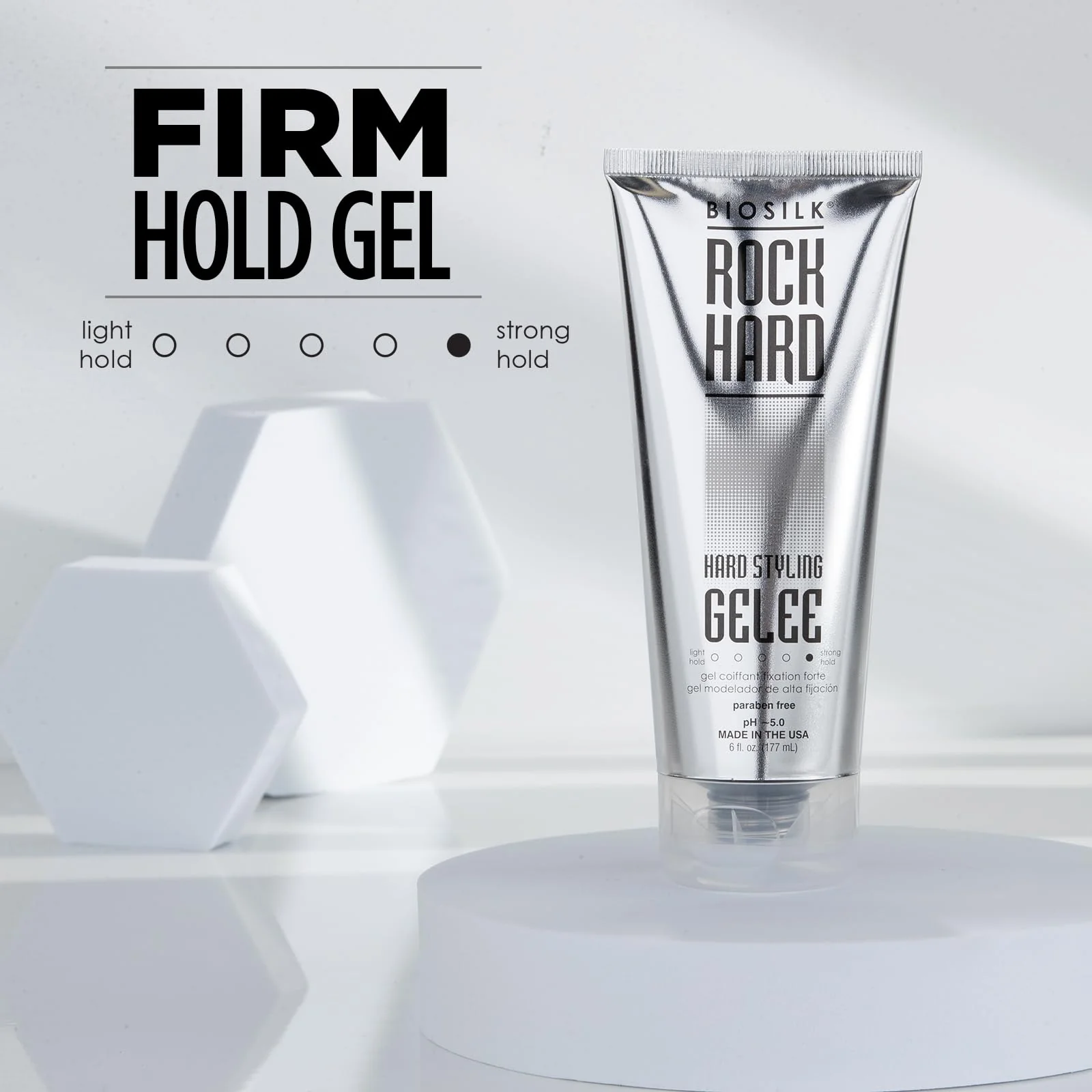 BioSilk Rock Hard Gel, Firm-Hold Hair Gel for Long-Lasting Styles, Shapes, Defines & Adds Shine, Sulfate-Free, Paraben-Free, Cruelty-Free, 6 Oz - Image 2