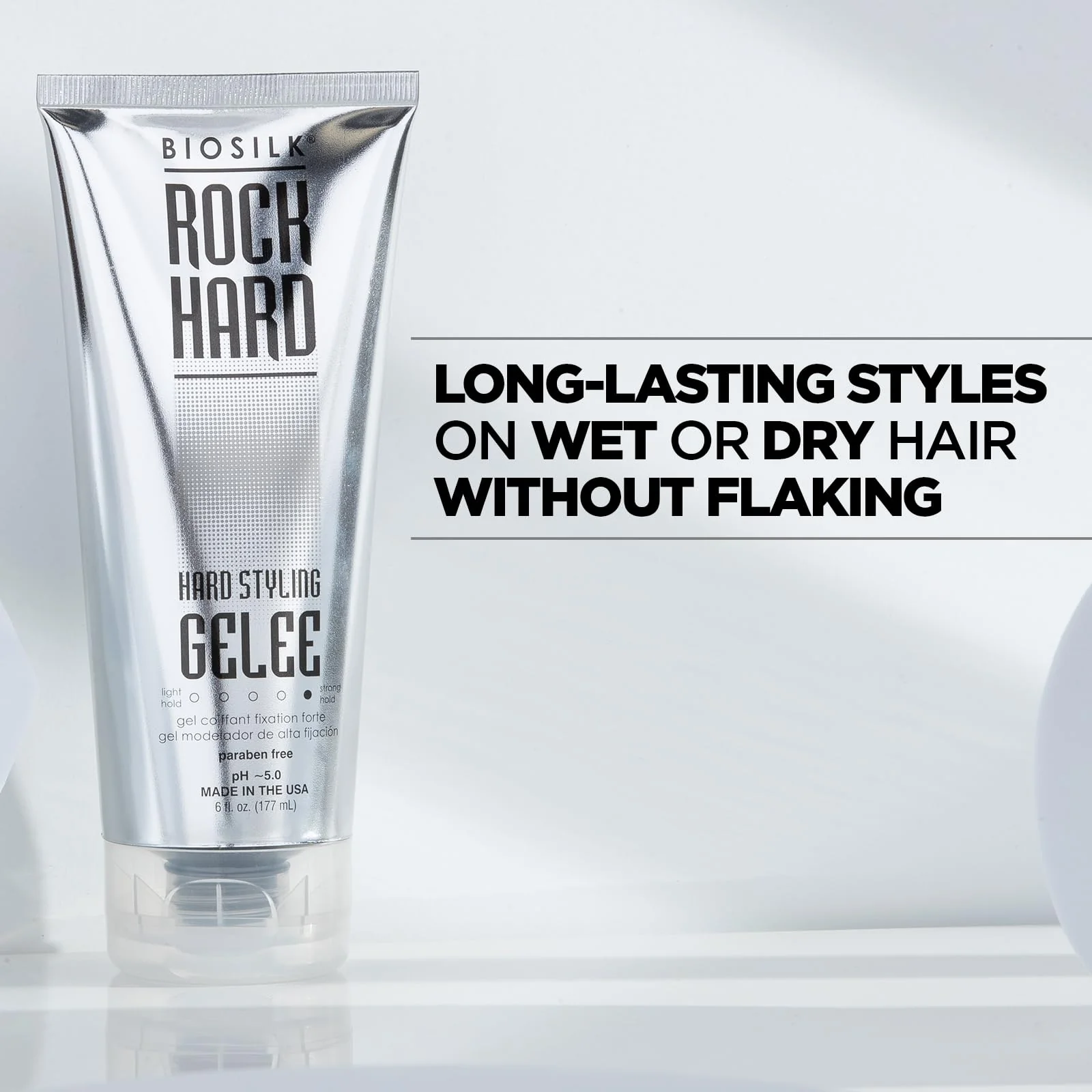 BioSilk Rock Hard Gel, Firm-Hold Hair Gel for Long-Lasting Styles, Shapes, Defines & Adds Shine, Sulfate-Free, Paraben-Free, Cruelty-Free, 6 Oz - Image 4