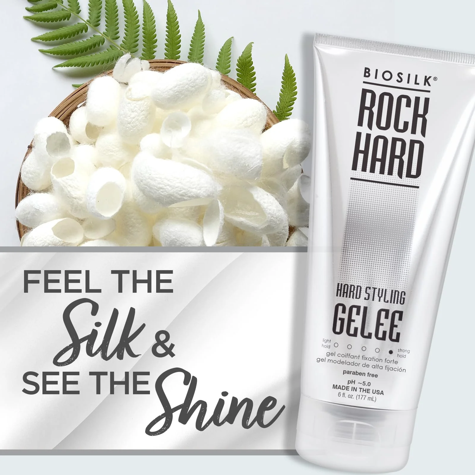 BioSilk Rock Hard Gel, Firm-Hold Hair Gel for Long-Lasting Styles, Shapes, Defines & Adds Shine, Sulfate-Free, Paraben-Free, Cruelty-Free, 6 Oz - Image 6