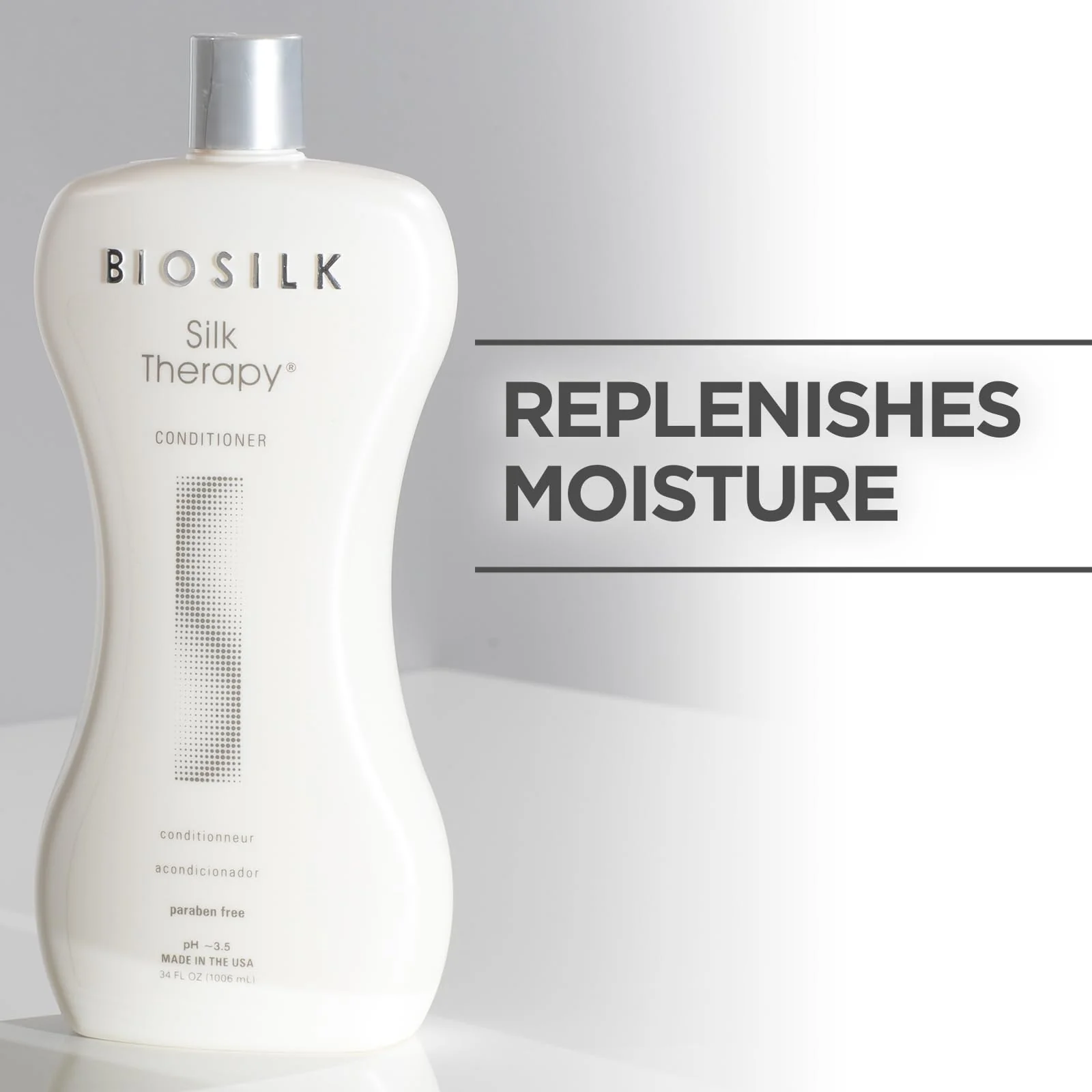 BioSilk Silk Therapy Conditioner, Moisturizes & Conditions Hair for Incredible Shine, Detangles & Provides Heat Protection, Sulfate-Free, Paraben-Free, Cruelty-Free, 34 Oz - Image 4