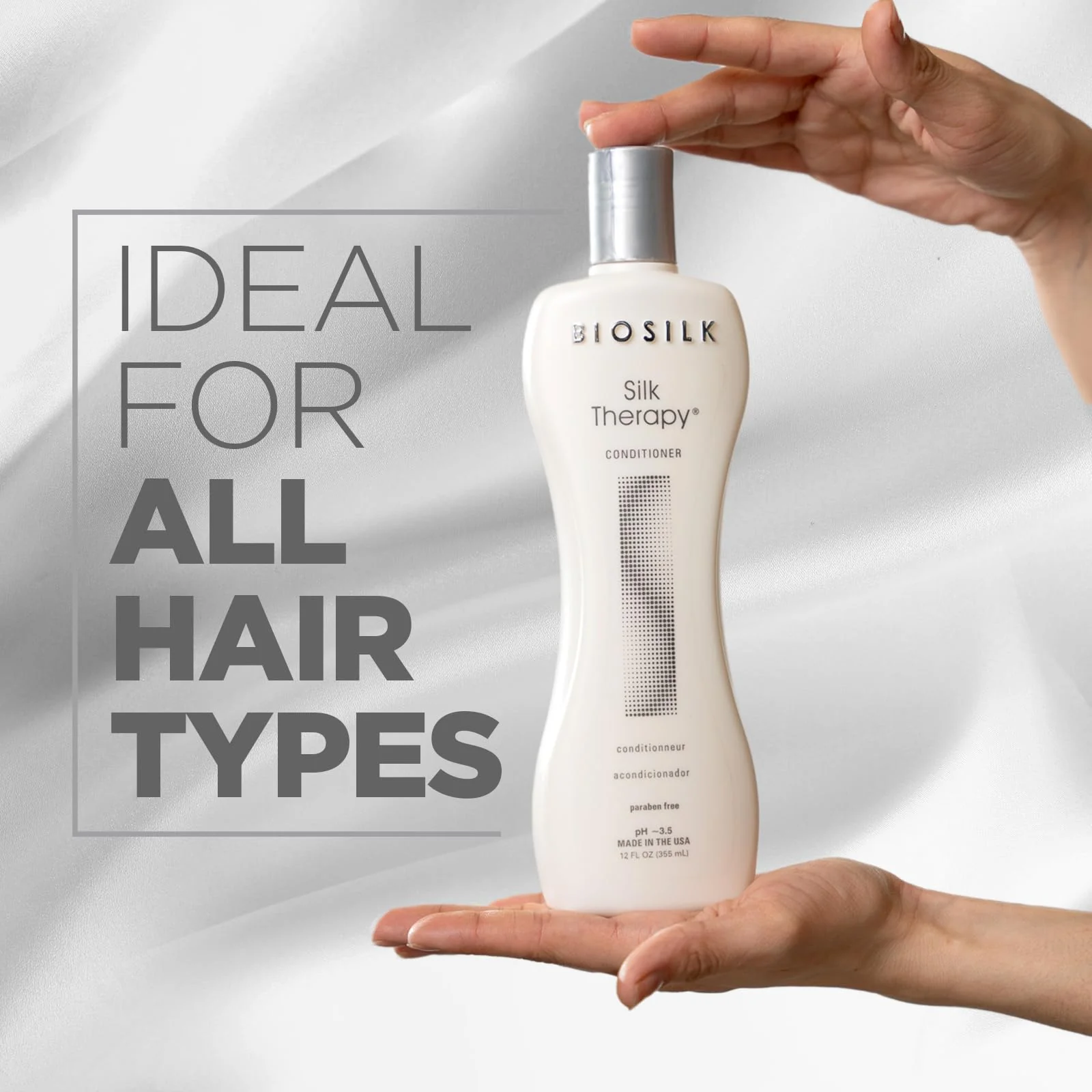 BioSilk Silk Therapy Conditioner - Sulfate, Paraben and Gluten Free, 12 oz(Pack of 12) - Image 3