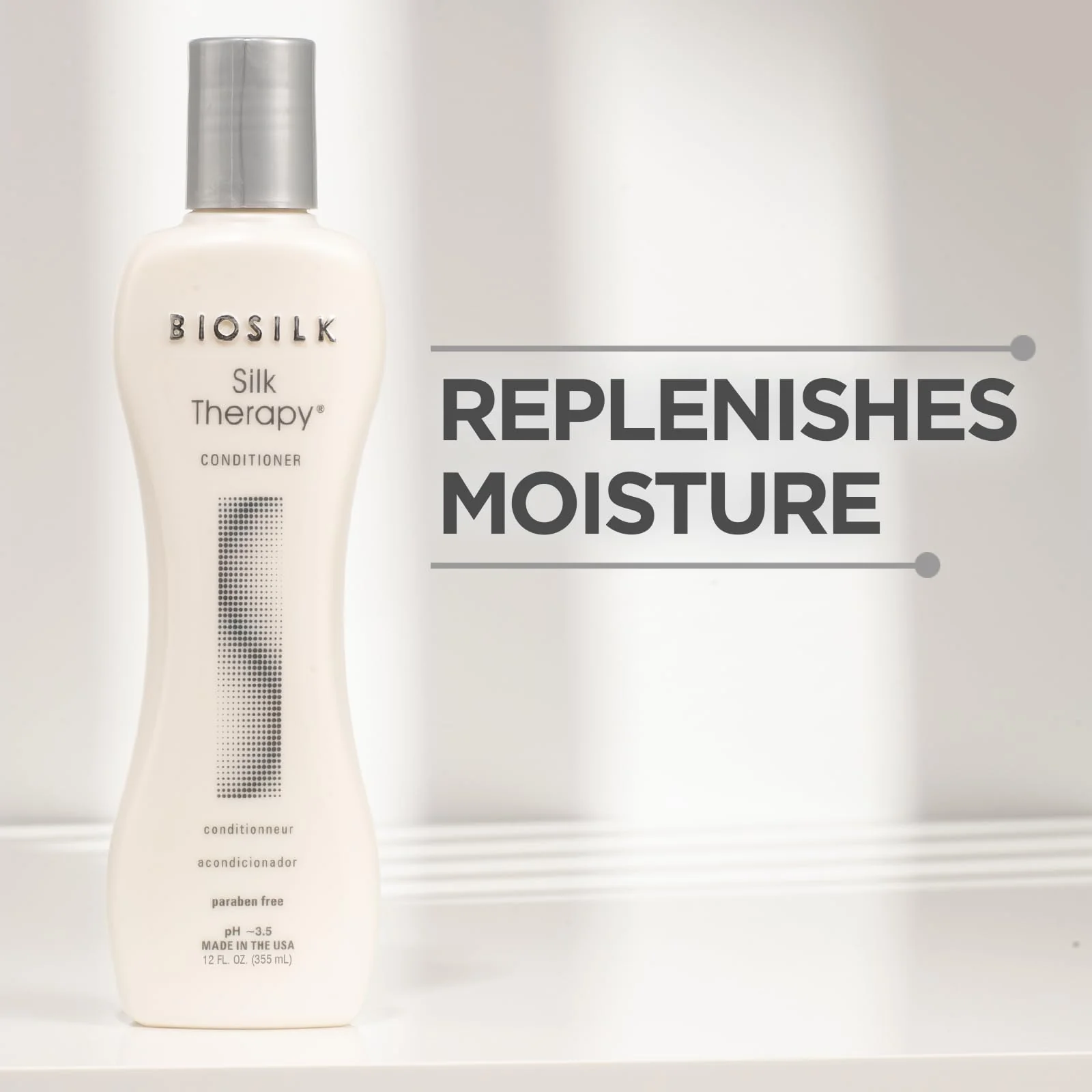 BioSilk Silk Therapy Conditioner - Sulfate, Paraben and Gluten Free, 12 oz(Pack of 12) - Image 4
