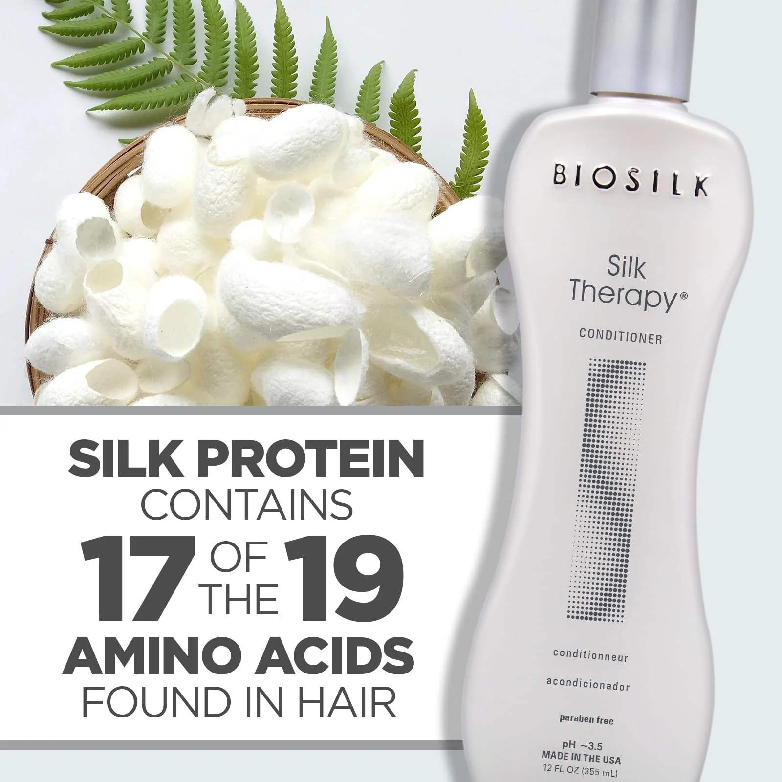 BioSilk Silk Therapy Conditioner - Sulfate, Paraben and Gluten Free, 12 oz(Pack of 12) - Image 5