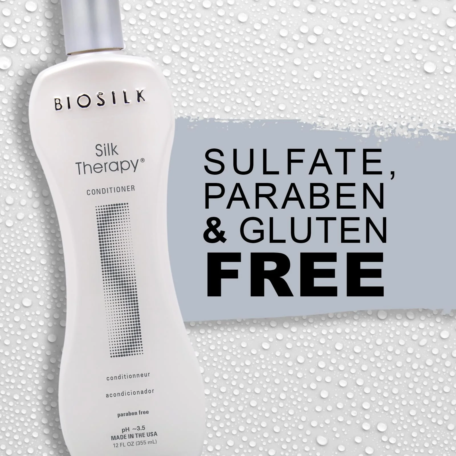 BioSilk Silk Therapy Conditioner - Sulfate, Paraben and Gluten Free, 12 oz(Pack of 12) - Image 6