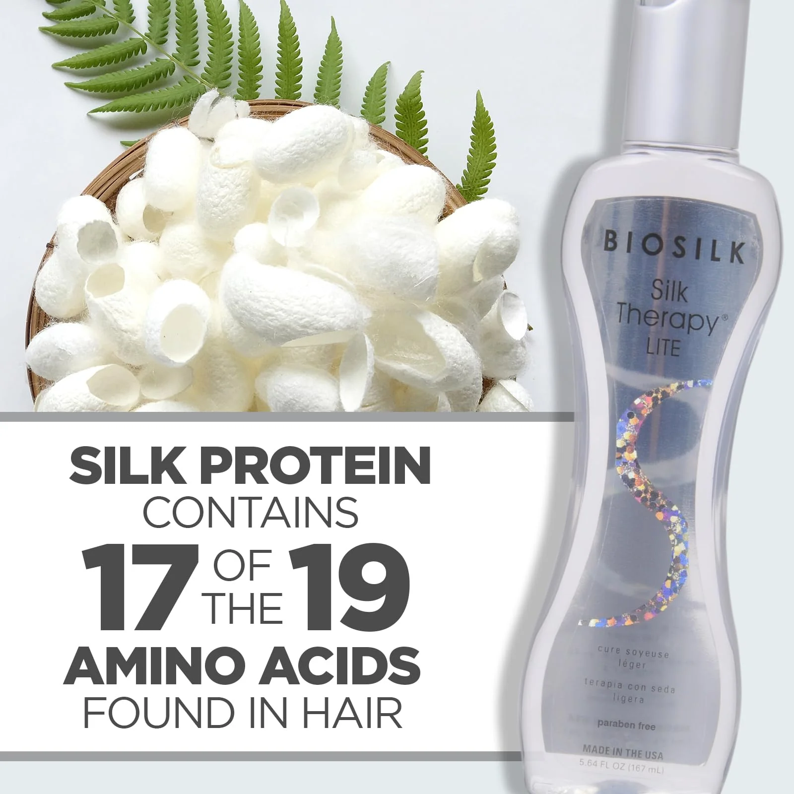 BioSilk Silk Therapy Lite, Leave-In Reconstructing Treatment To Smooth Fine & Thin Hair, Sulfate, Paraben & Cruelty-Free, 5.64 Oz - Image 7