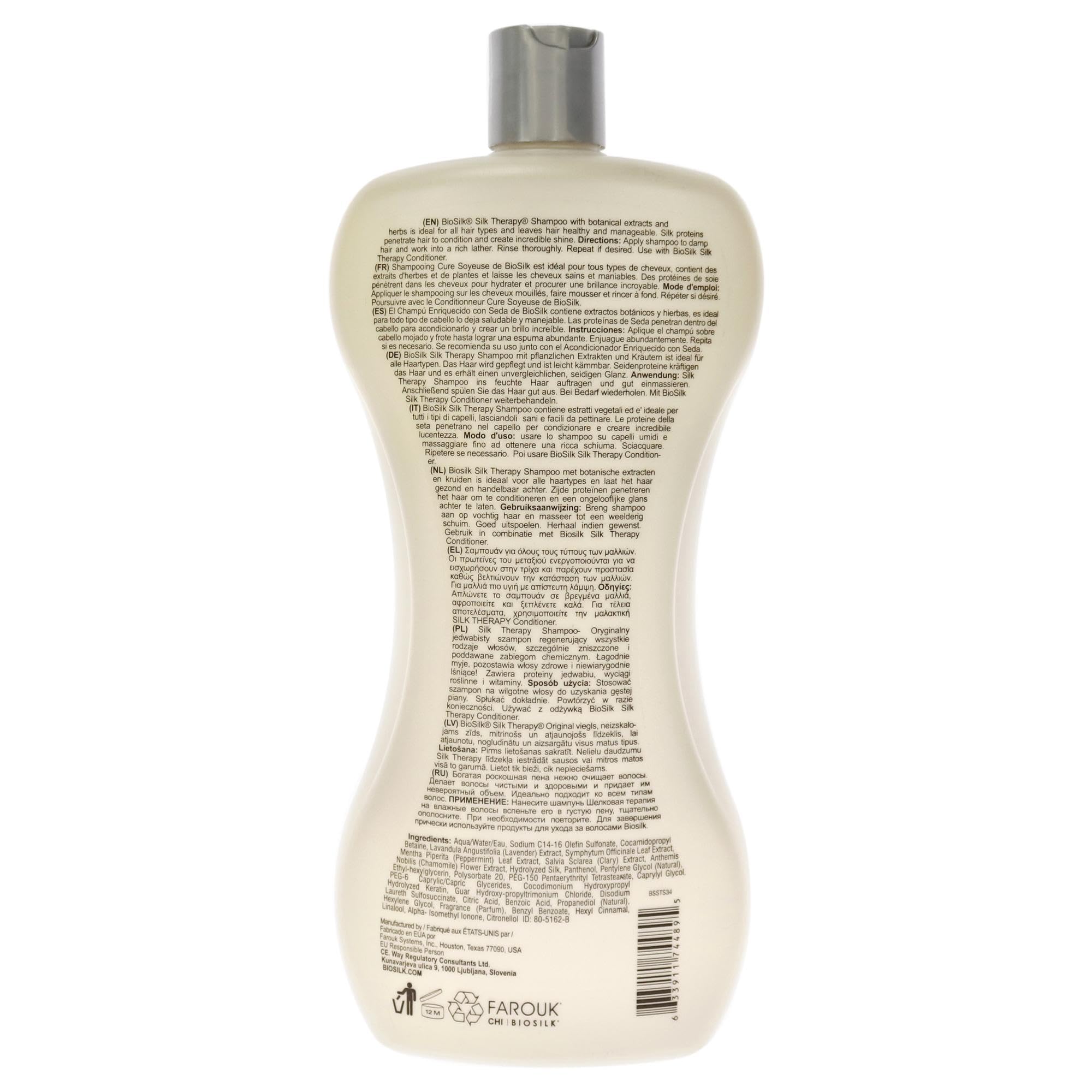 Biosilk Silk Therapy Shampoo for Unisex, 34 Ounce - Image 2