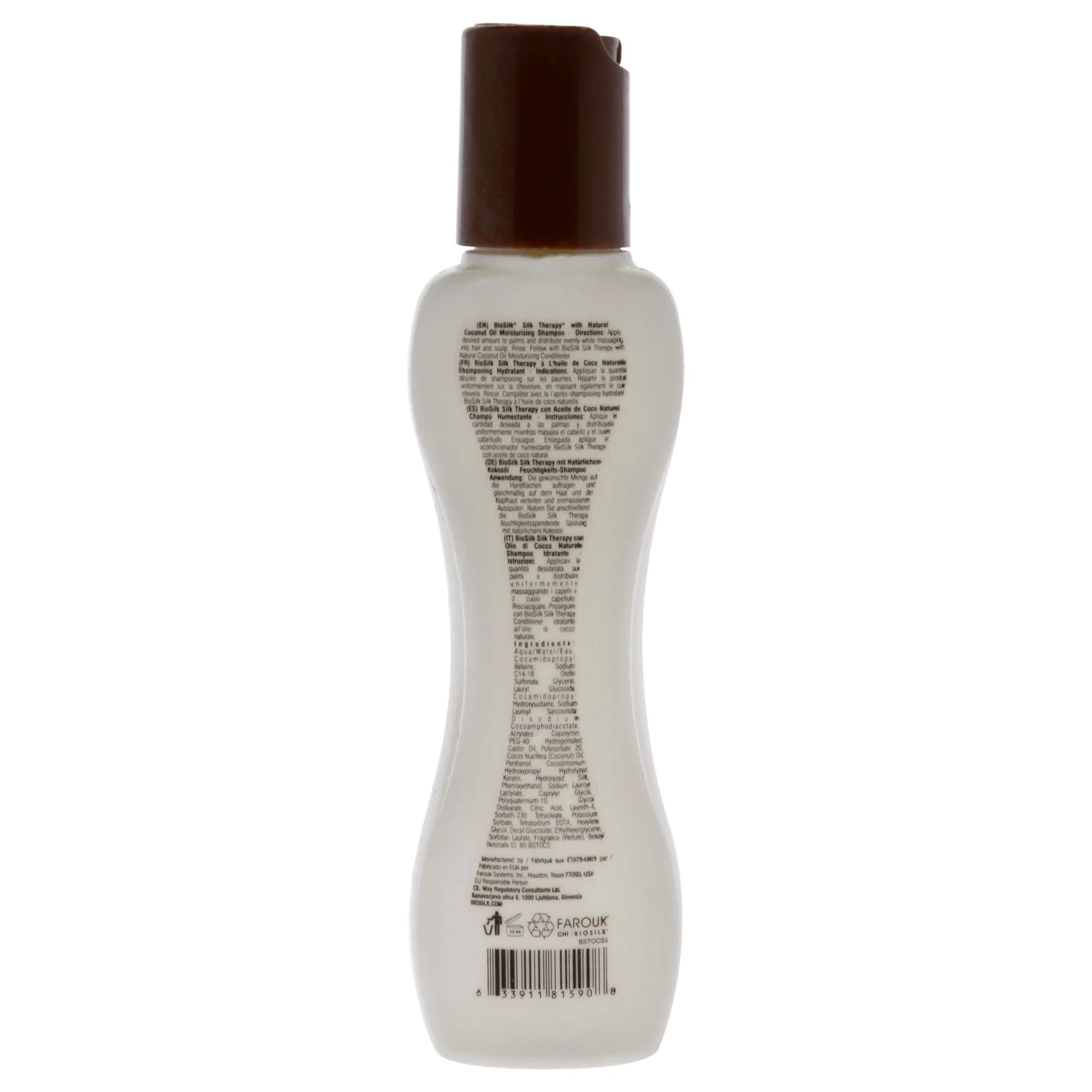 Biosilk Silk Therapy with Organic Coconut Oil Moisturizing Shampoo Unisex Shampoo 2.26 oz - Image 2