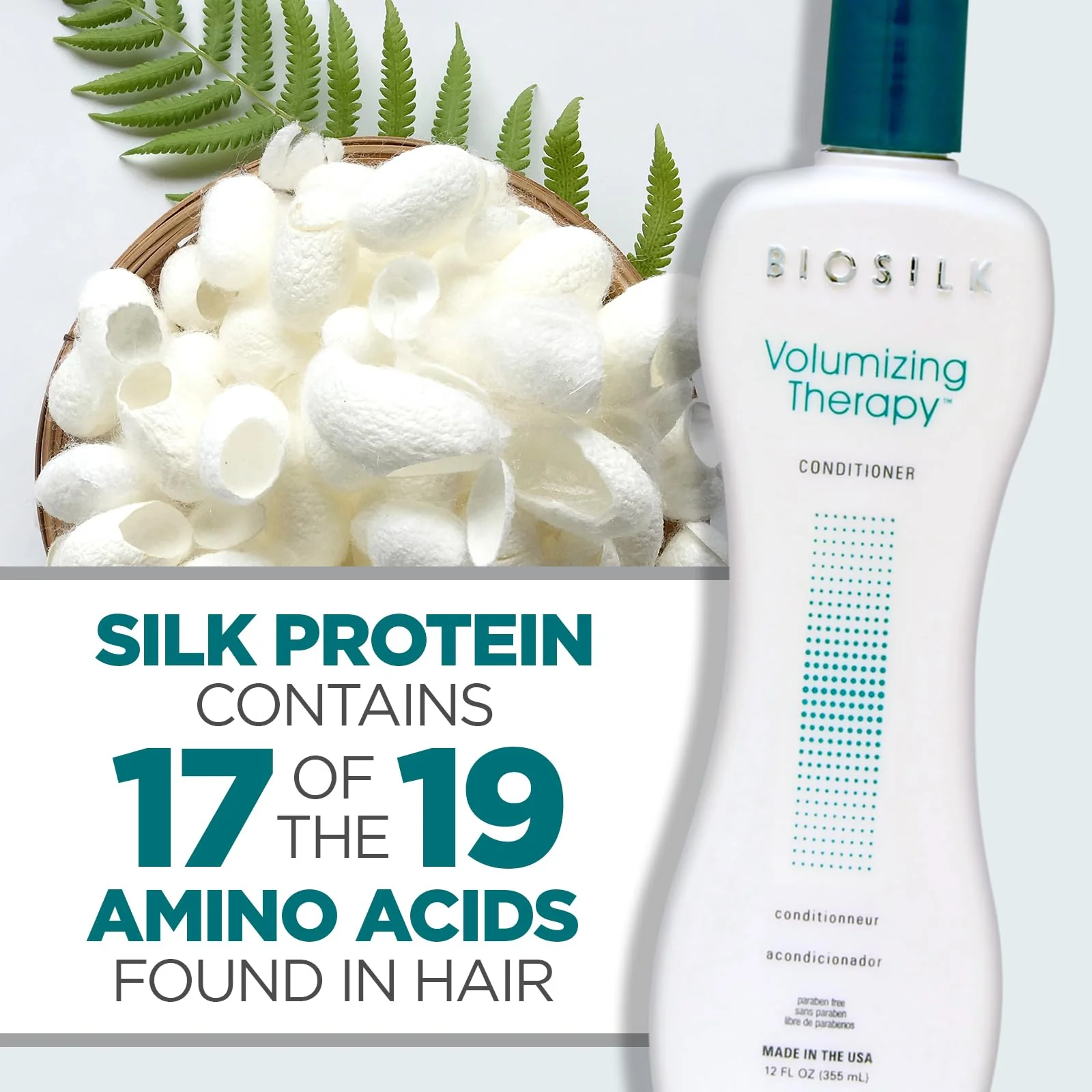 BioSilk Volumizing Therapy Conditioner - Sulfate, Paraben and Gluten Free, 12 Oz - Image 4
