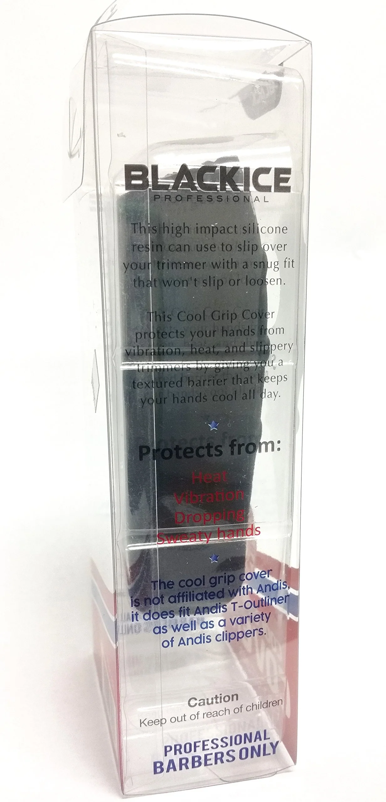 Black Ice Professional Barber Silicone Cool Grip Cover for Andis T-Outliner, Blackout, and Outliner II Trimmer - Image 7
