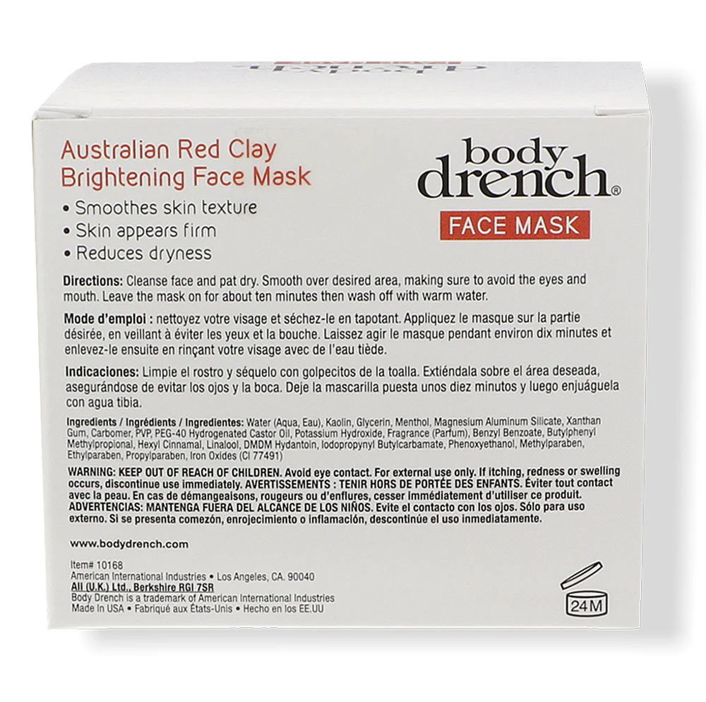 Body Drench Nourish Australian Red Clay Brightening Face Mask, 4 oz - Image 3
