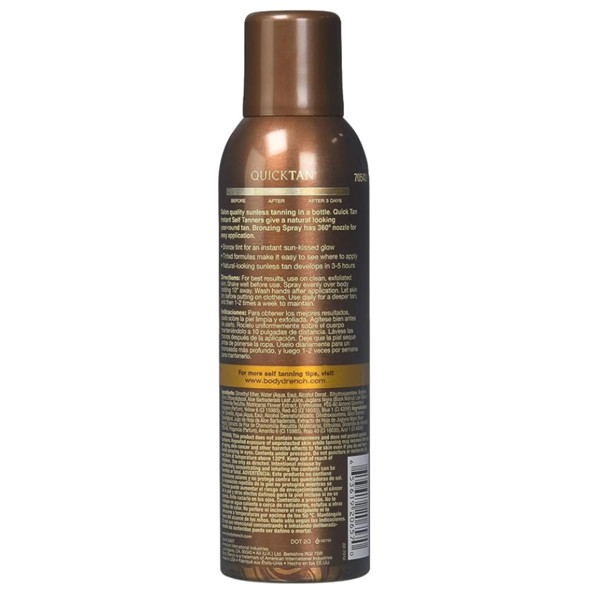 Body Drench Quick Tan Bronzing Spray Medium-Dark 6 Ounce (177ml) (2 Pack) - Image 2