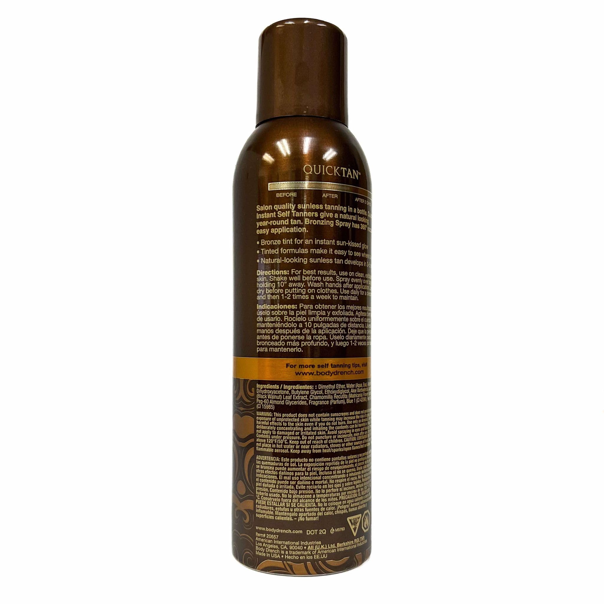 Body Drench Quick Tan Instant Self Tanner Bronzing Spray, Medium/Dark 6 oz (Pack of 4) - Image 2