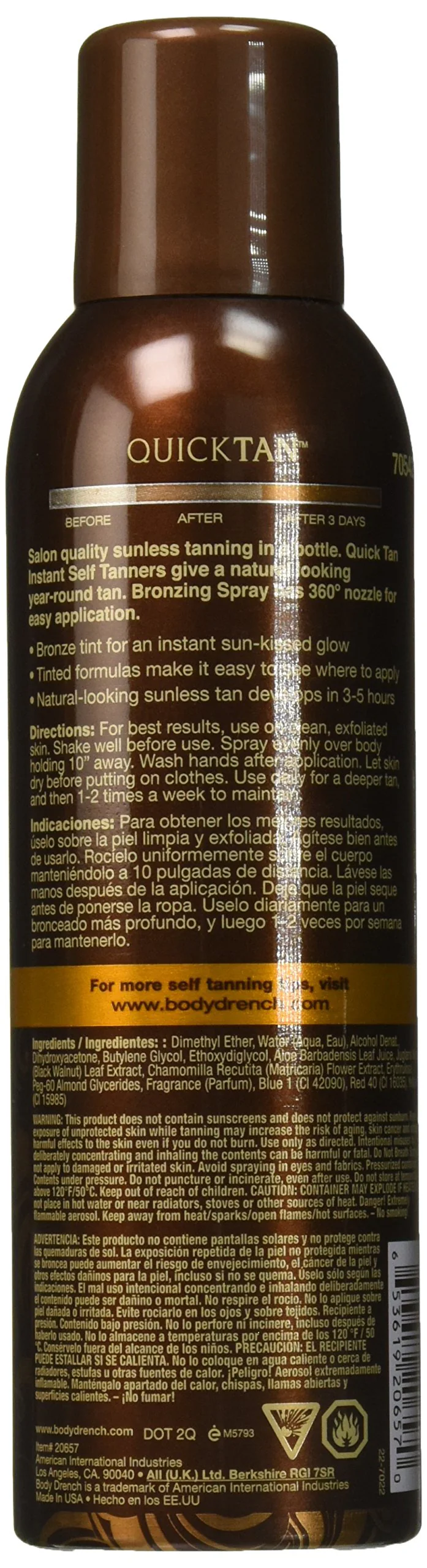 Body Drench Quick Tan Instant Self Tanning Spray, Medium Dark, 6 oz (Pack of 3) - Image 2