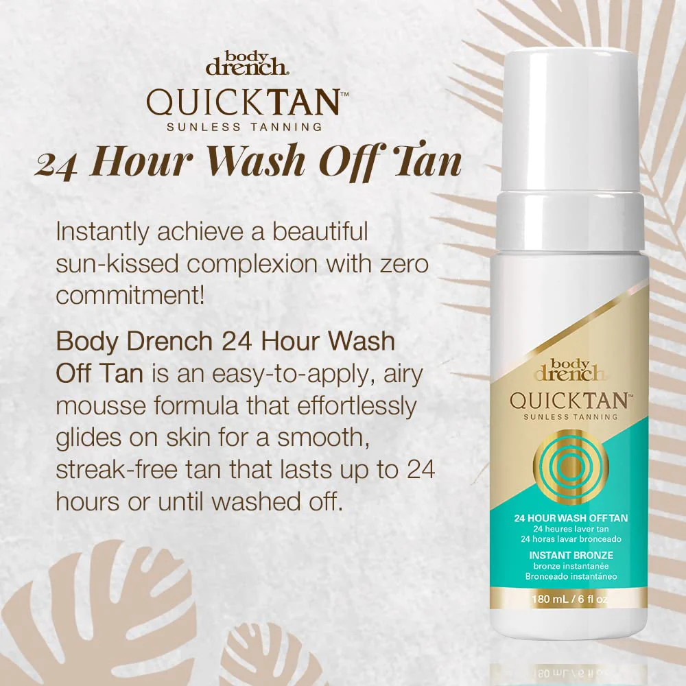 Body Drench Quick Tan Instant Wash-Off Self Tanner – 24-Hour Sunless Self Tanning Lotion for Face & Body, Natural-Looking Bronze Glow, Fake Tan 6 fl oz - Image 2