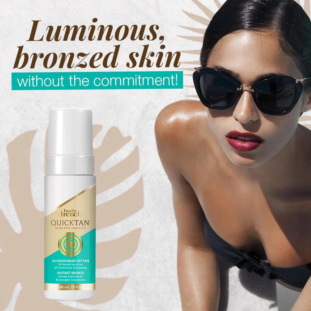 Body Drench Quick Tan Instant Wash-Off Self Tanner – 24-Hour Sunless Self Tanning Lotion for Face & Body, Natural-Looking Bronze Glow, Fake Tan 6 fl oz - Image 3