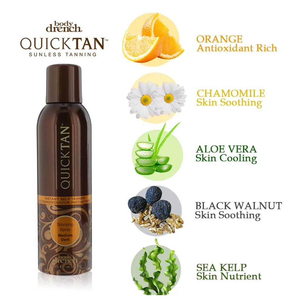 Body Drench QuickTan Instant Bronze Self Tanning Spray – Fast-Drying Self Tanner Spray for Natural-Looking Tan, 6 oz, 2 Pack - Image 6