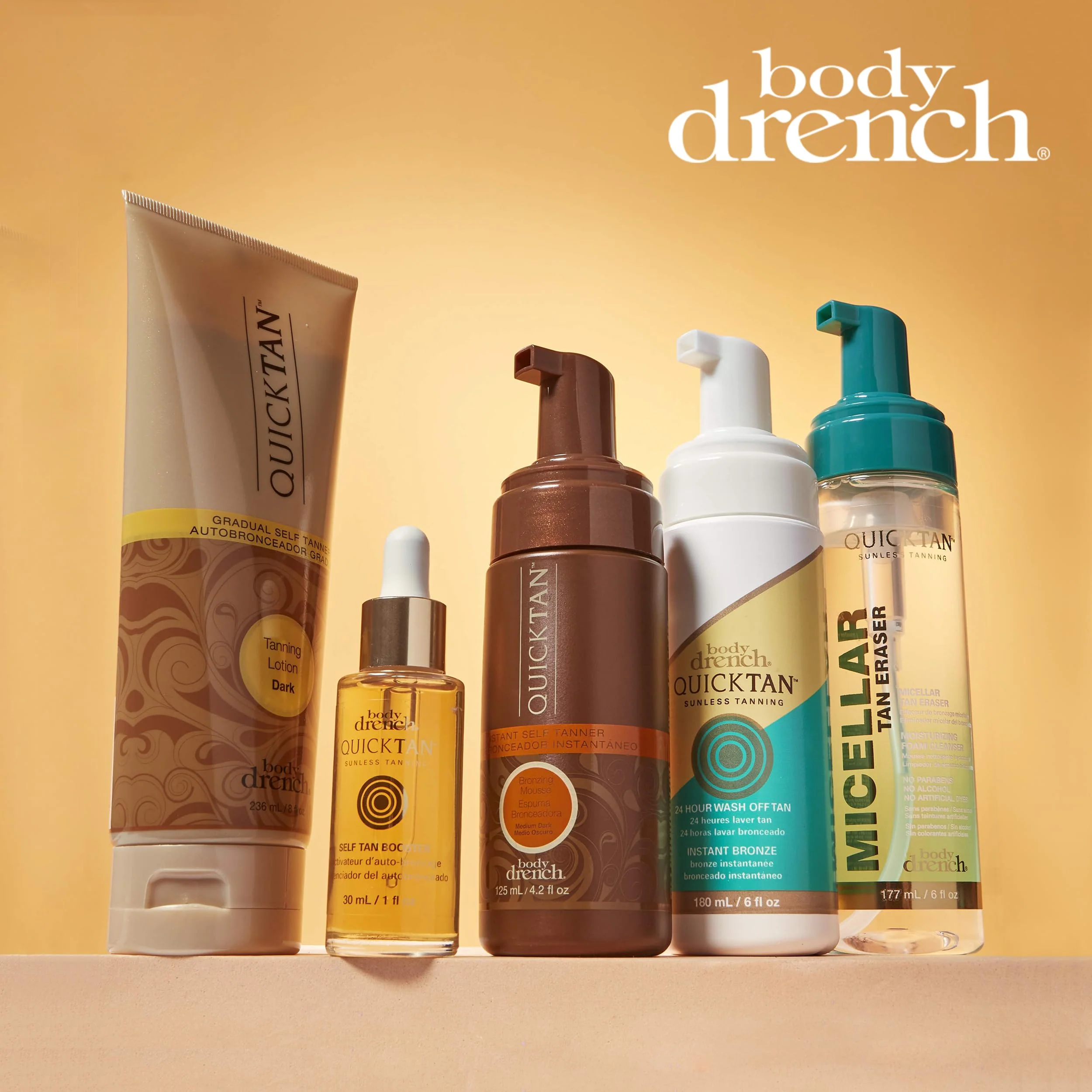 Body Drench QuickTan Instant Self Tanner Bronzing Spray, Salon-Quality Medium/Dark Tan, Streak-Free, Tinted Formula, 6 oz, 1-pack - Image 6