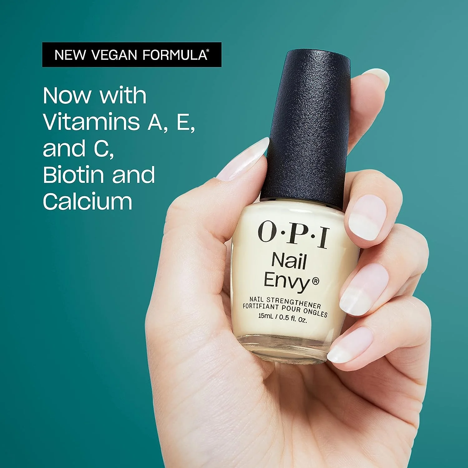 Bundle of OPI xPress/On Press On Nails, With Nail Glue, Short White Nails, Funny Bunny + OPI Nail Envy, Nail Strengthening Treatment, Stronger Nails in 1 Week, Vegan Formula, 0.5 fl oz - Image 5