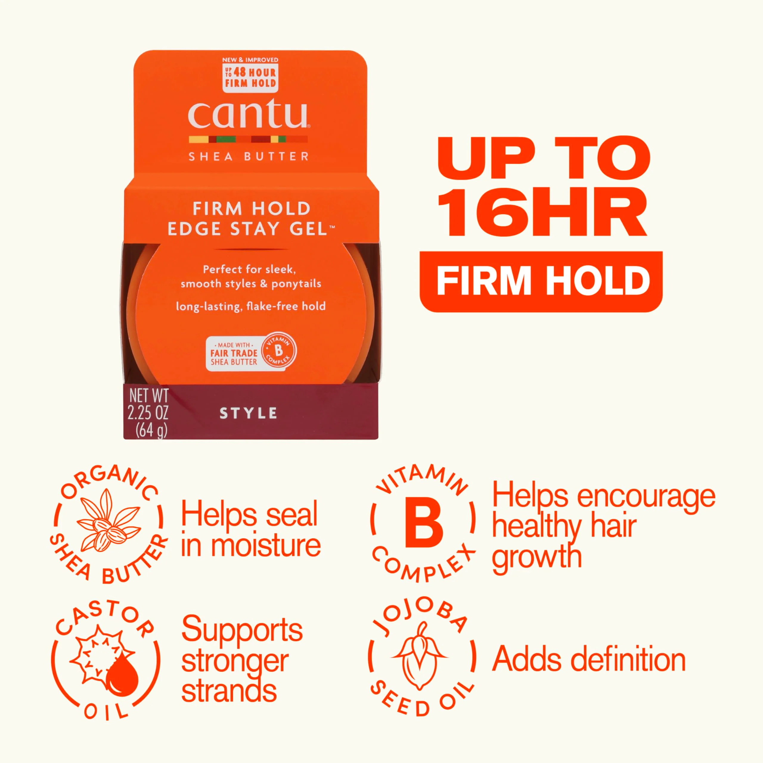 Cantu Extra Hold Edge Stay Gel, 2.25 Oz - Image 3