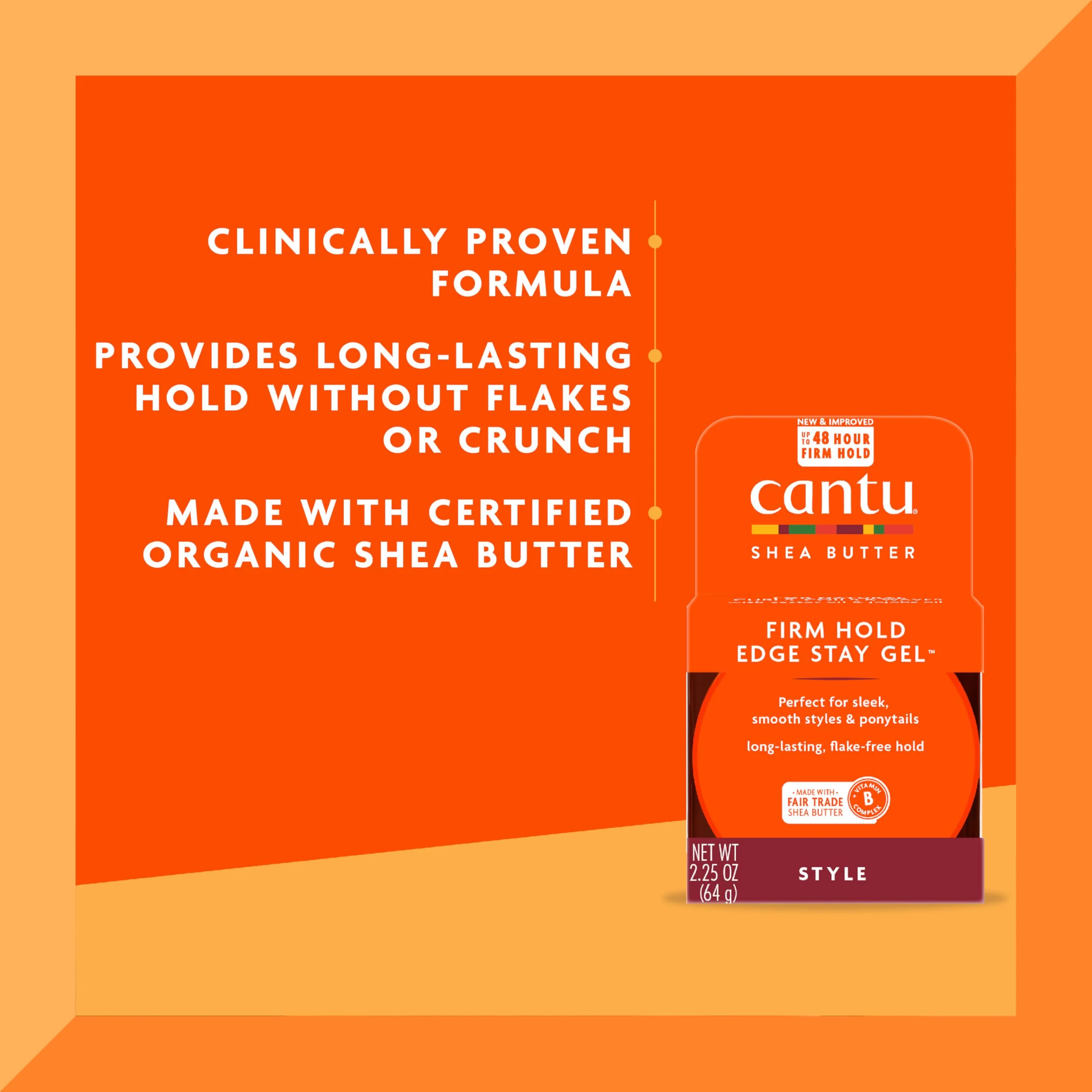 Cantu Extra Hold Edge Stay Gel for Natural Hair with Shea Butter, 2.25 oz (Pack of 4) - Image 3