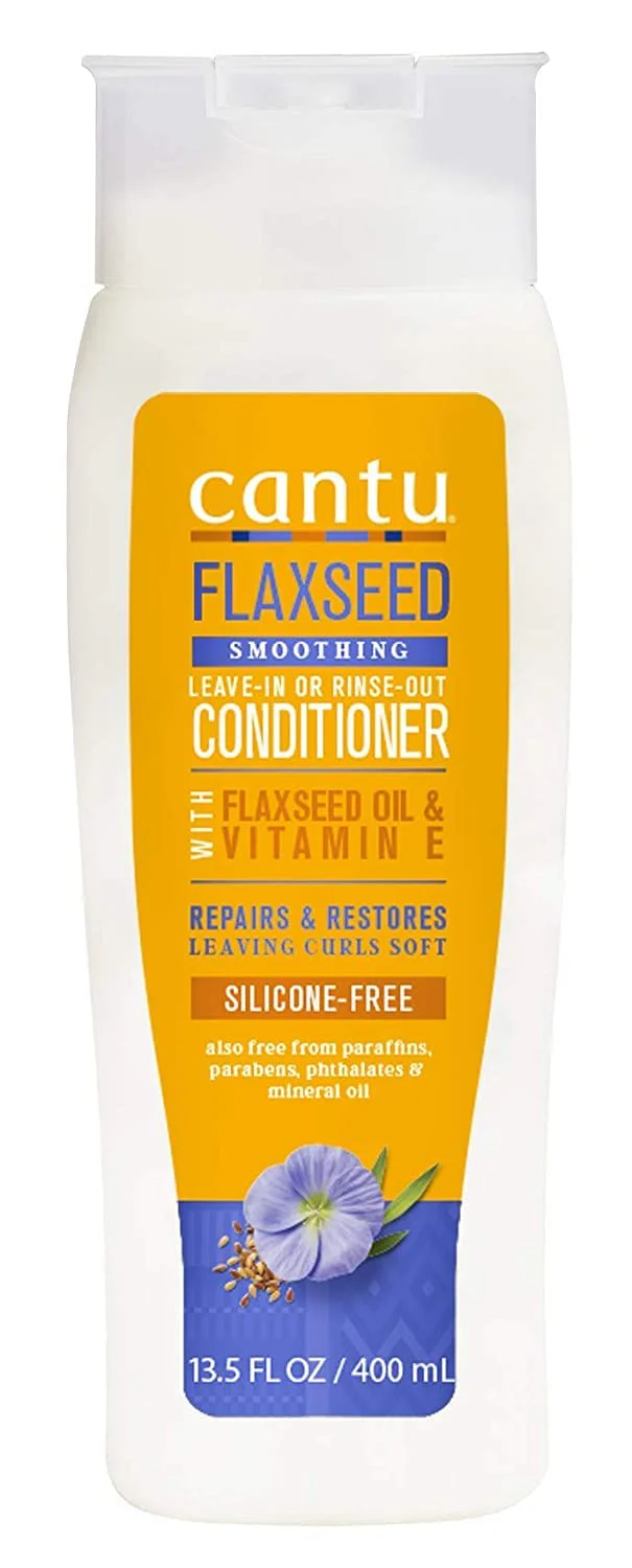 Cantu Flaxseed Conditioner Leave-In Or Rinse-Out 13.5 Ounce (400ml) (Pack of 3)