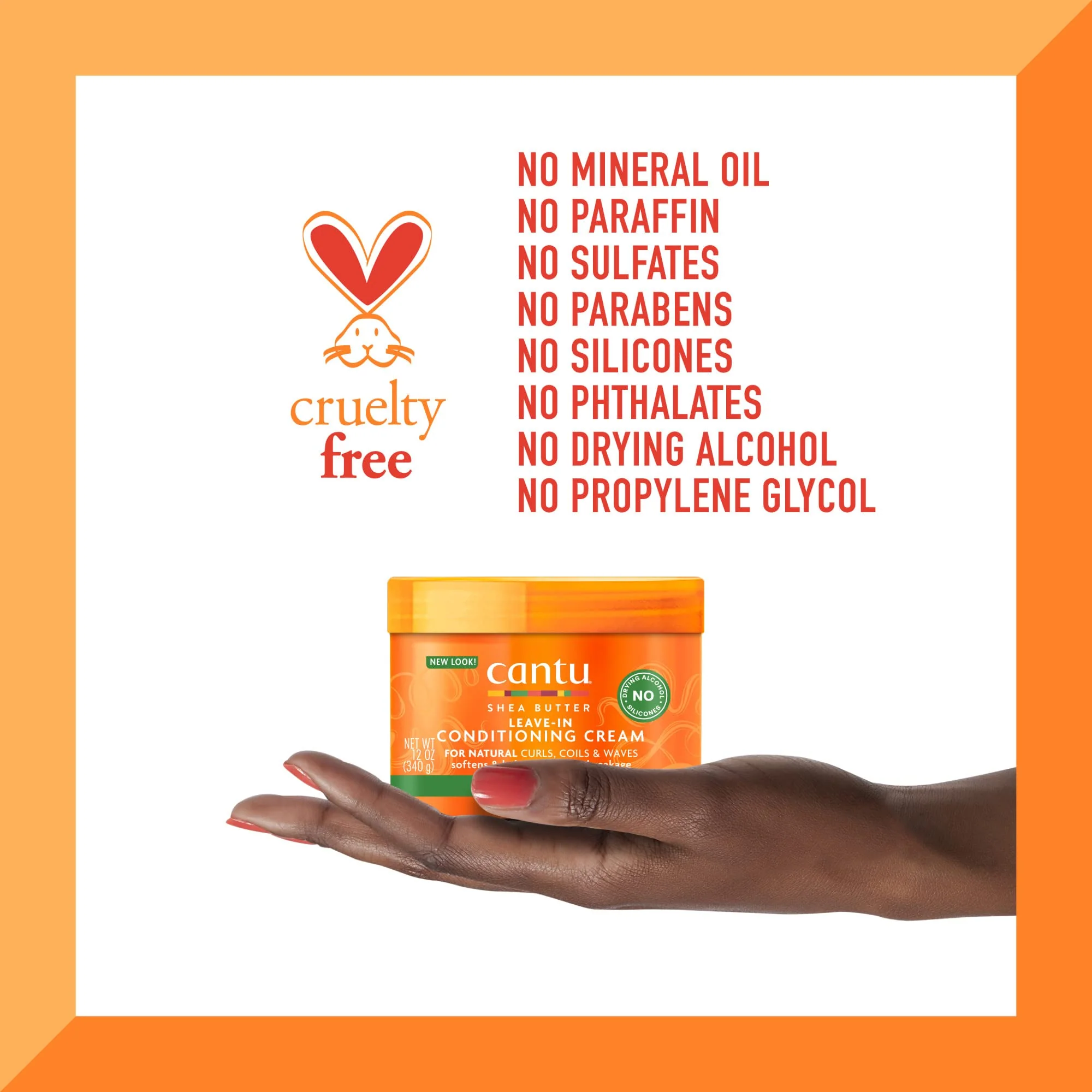 Cantu Leave-In Conditioning Cream for Natural Hair with Pure Shea Butter, 12 oz (Pack of 2) - Image 6