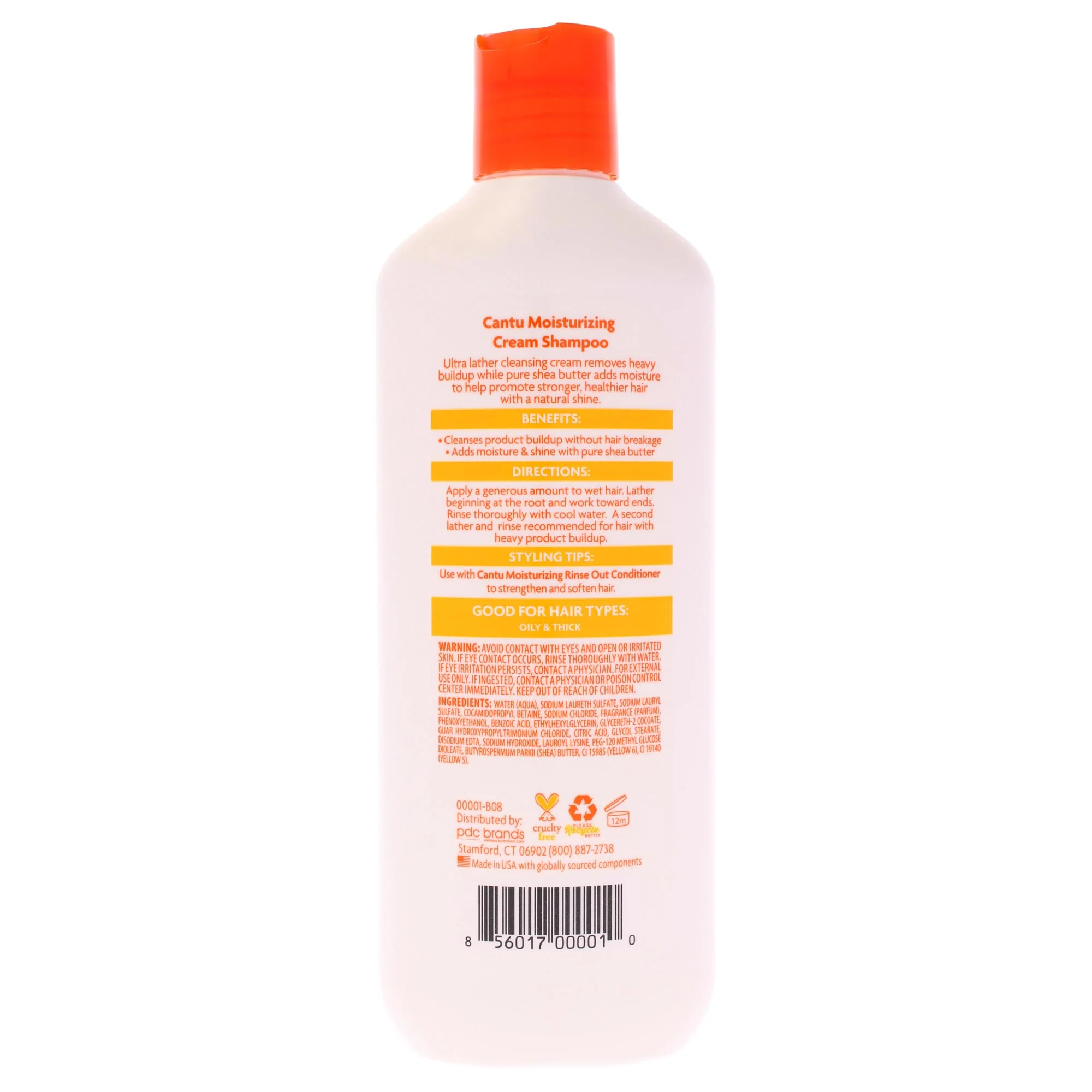 Cantu Moisturizing Cream Shampoo with Shea Butter, 13.5 fl oz - Image 2