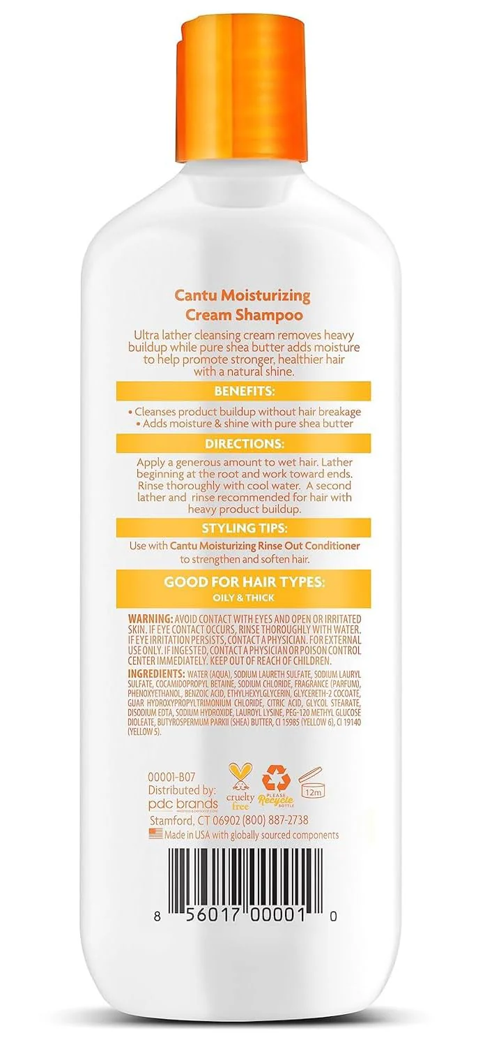 Cantu Moisturizing Cream Shampoo with Shea Butter, 13.5 fl oz - Image 8