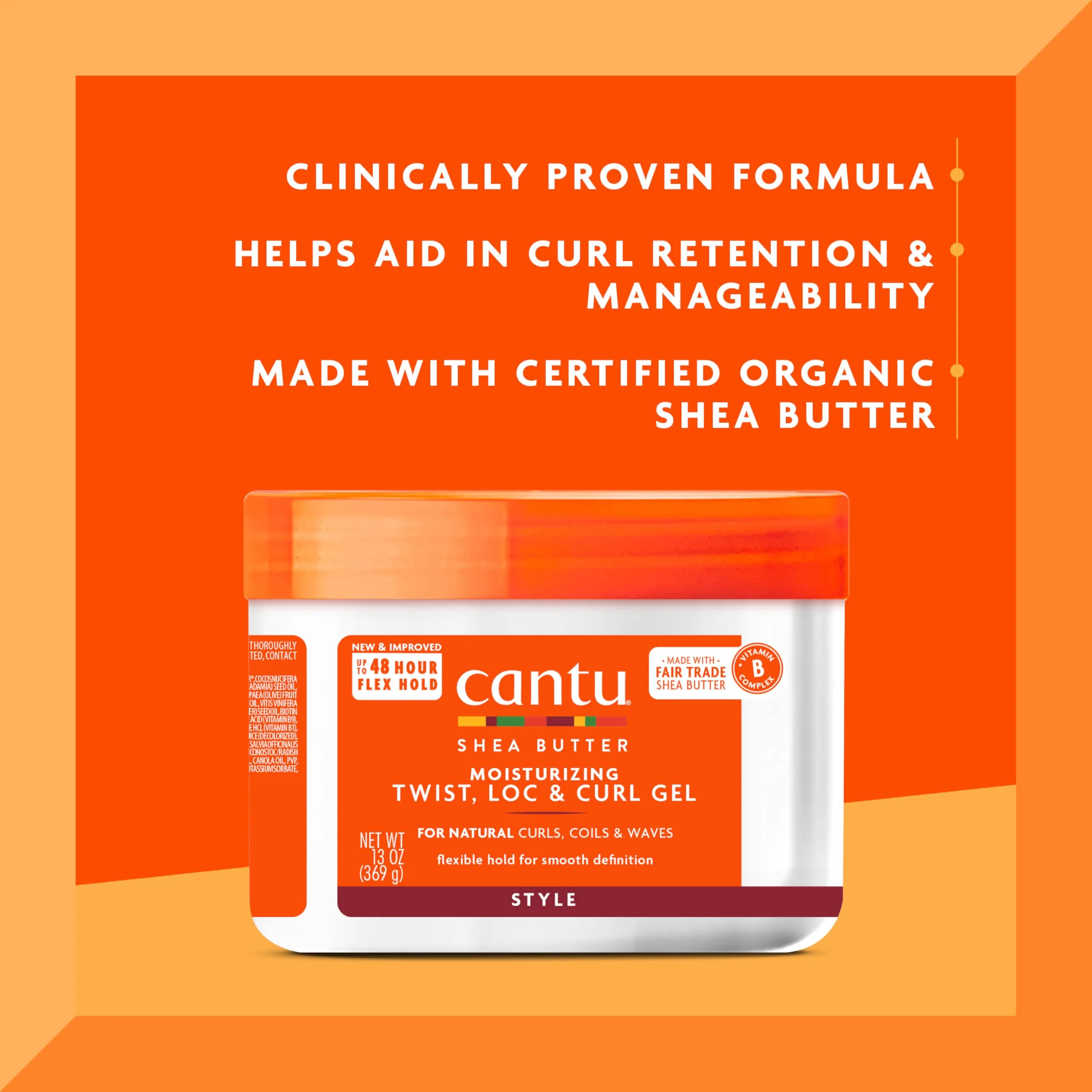 Cantu Moisturizing Twist & Lock Gel with Shea Butter for Natural Hair, 13 oz - Image 3
