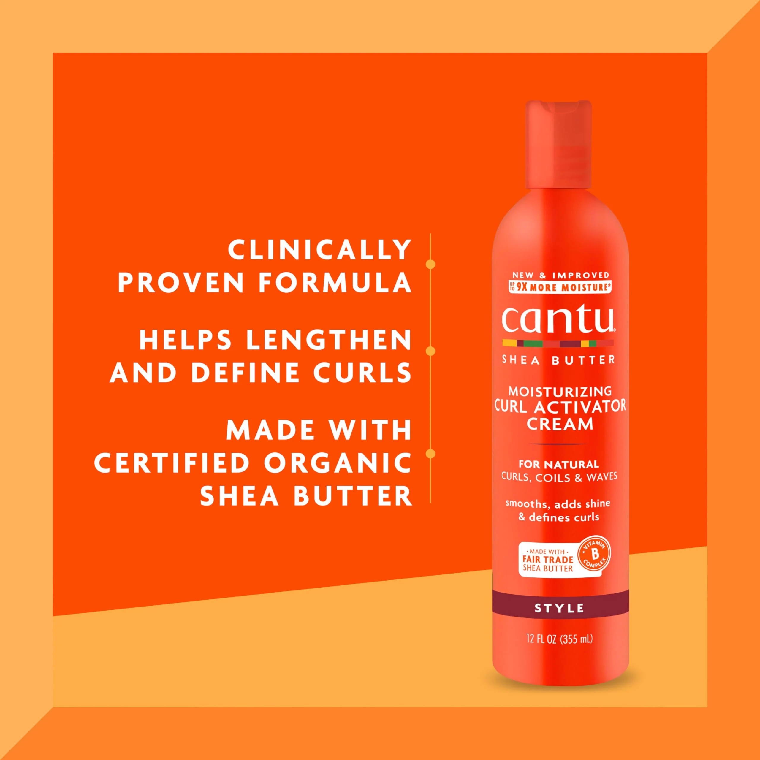 Cantu Shea Butter for Natural Hair Moisturizing Curl Activator Cream, 12 Fl Oz - Image 3