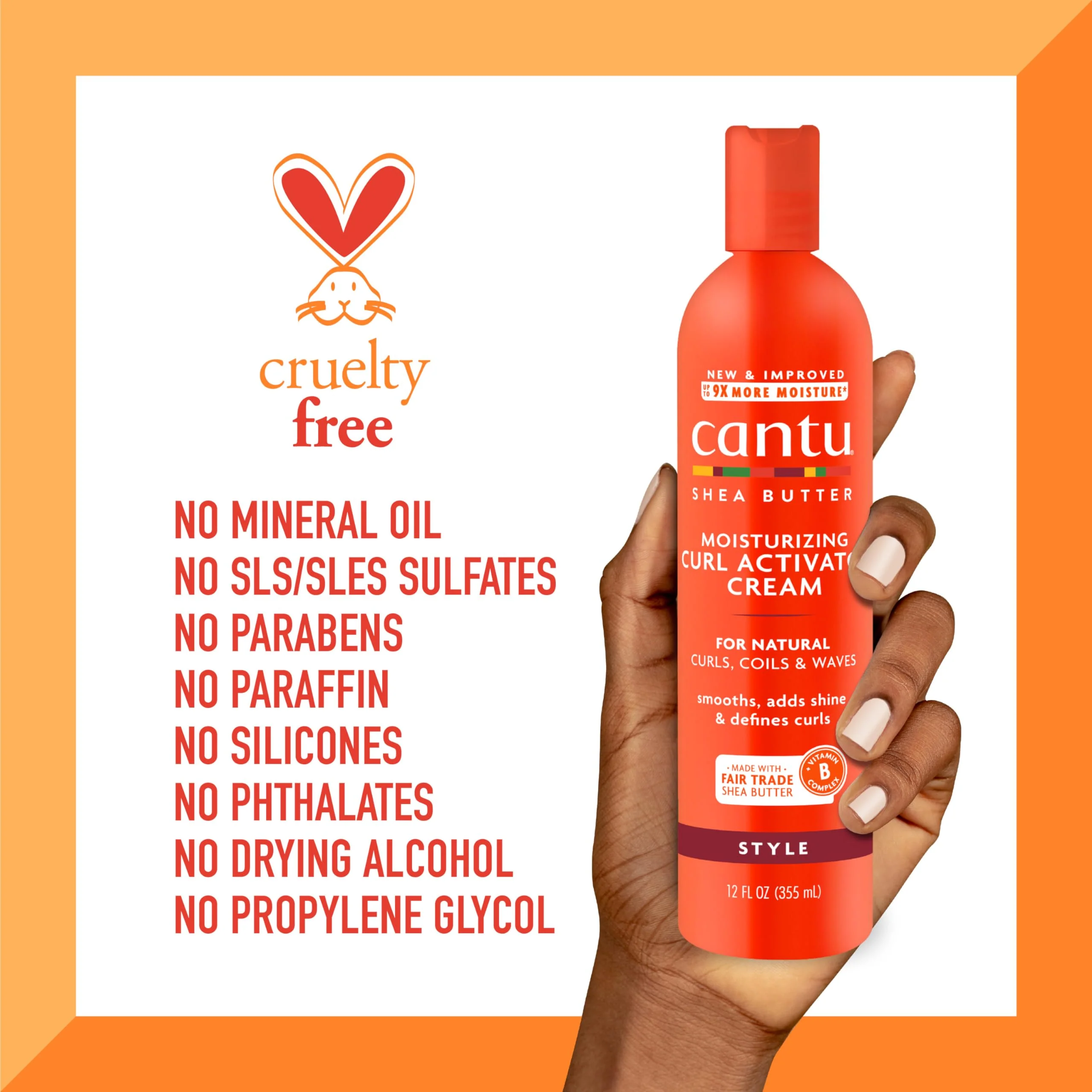 Cantu Shea Butter for Natural Hair Moisturizing Curl Activator Cream, 12 Fl Oz - Image 7