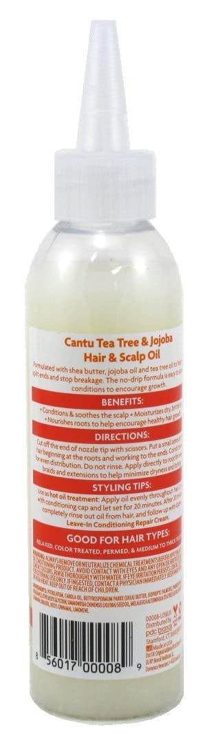 Cantu Shea Butter Tea Tree & Jojoba Hair & Scalp Oil 6 Ounce (180ml) (3 Pack) - Image 2