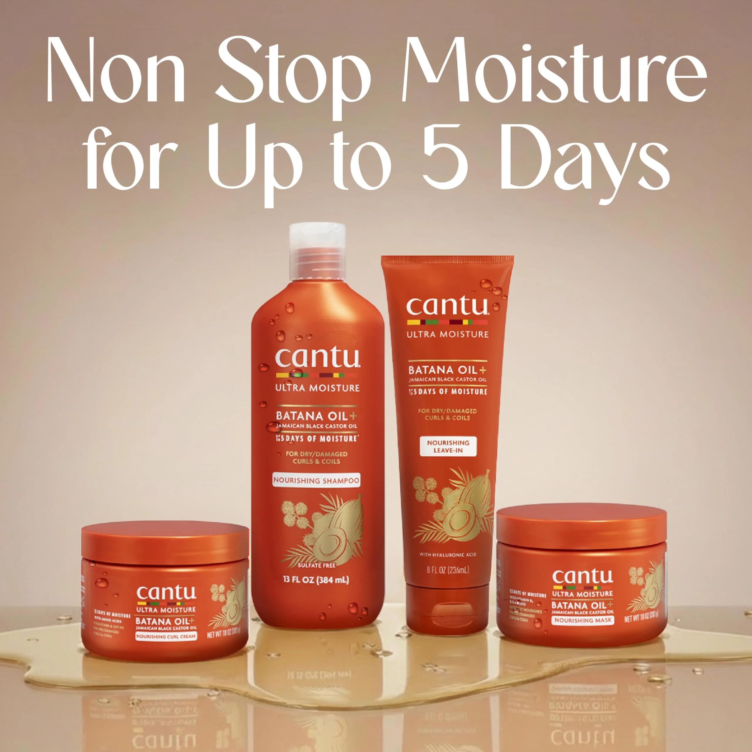 Cantu Ultra Moisture Nourishing Leave-In Conditioner with Batana Oil + Jamaican Black Castor Oil, 8 fl oz - Image 8