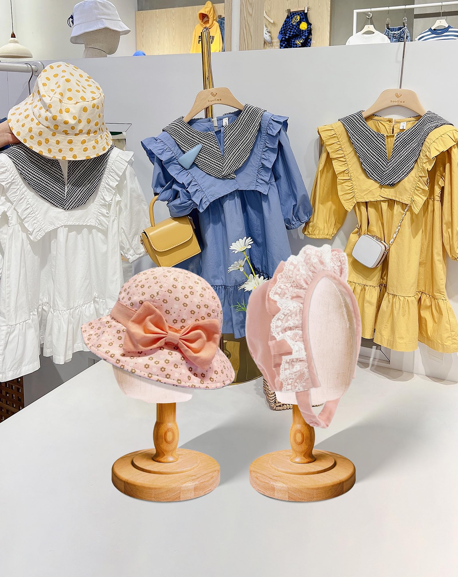 CHADWICK UnPinnable Baby Mannequin Head - Wig Stand for Kids, Plastic Model for Hats, Wigs, Glasses, Scarves Display - Baby Girl Children Hat Stand, Canvas Block Manikin for Home, Salon (47cm) - Image 8