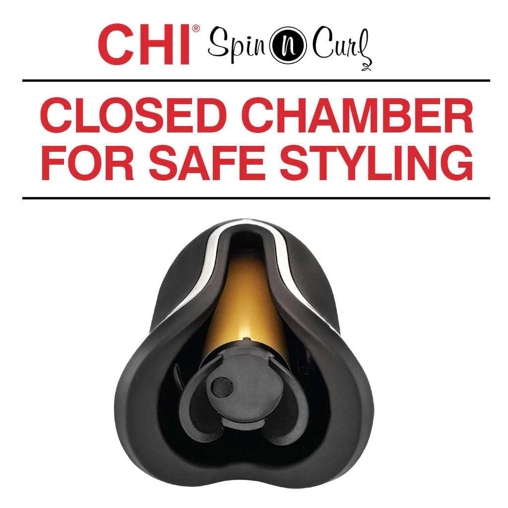 CHI Spin N Curl 1″ Ceramic Rotating Curling Iron, Adjustable Preset Heat Settings for All Hair Types, Salon-Quality Curls & Waves, Auto Shut-Off, Tangle Protection, Onyx Black - Image 3