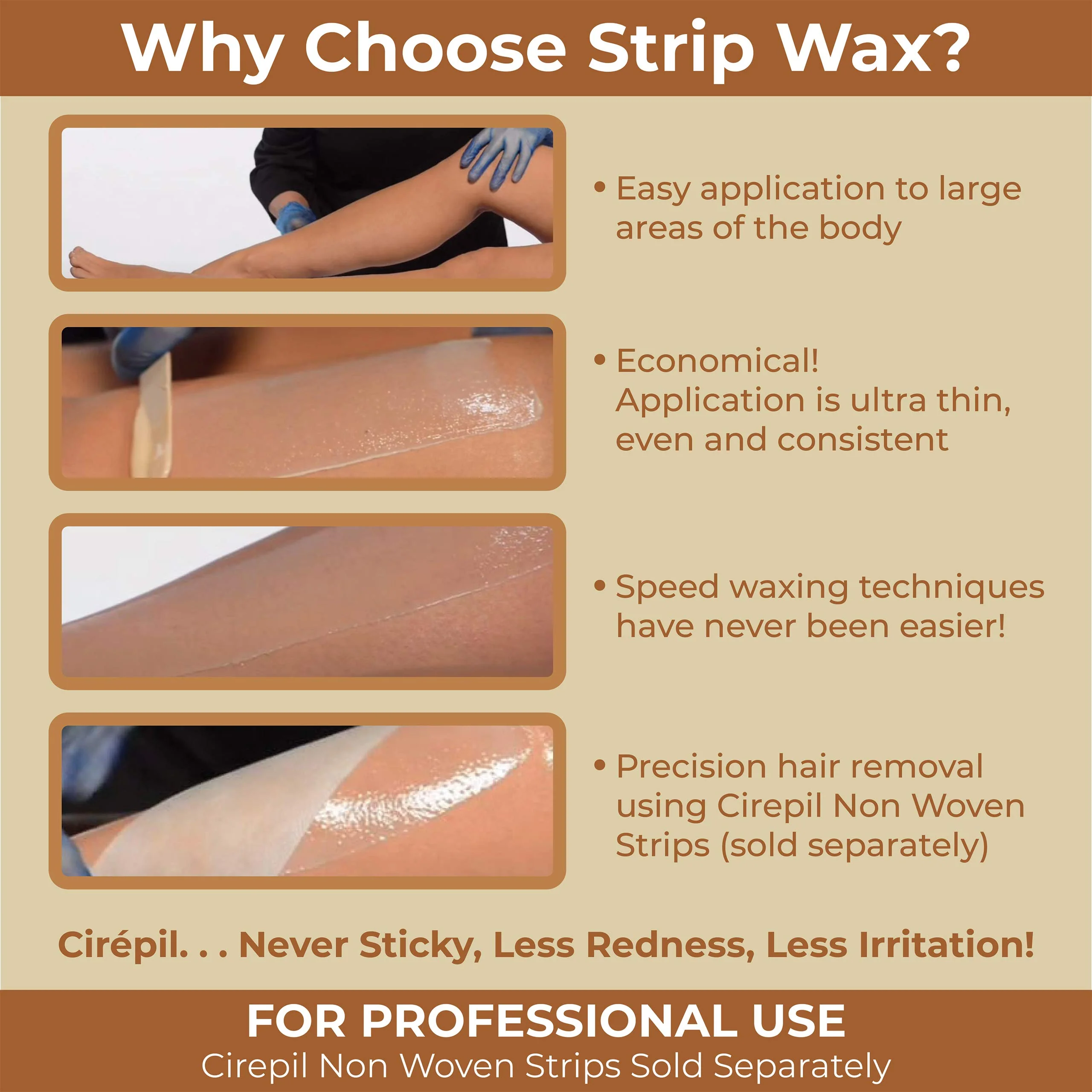 Cirepil - Ease - 400g / 14.11 oz Soft Wax Tin - Creamy Rosin-Free Strip Wax for Sensitive Skin - Non-Sticky & Easy Application - Professional Body Hair Removal - Image 3